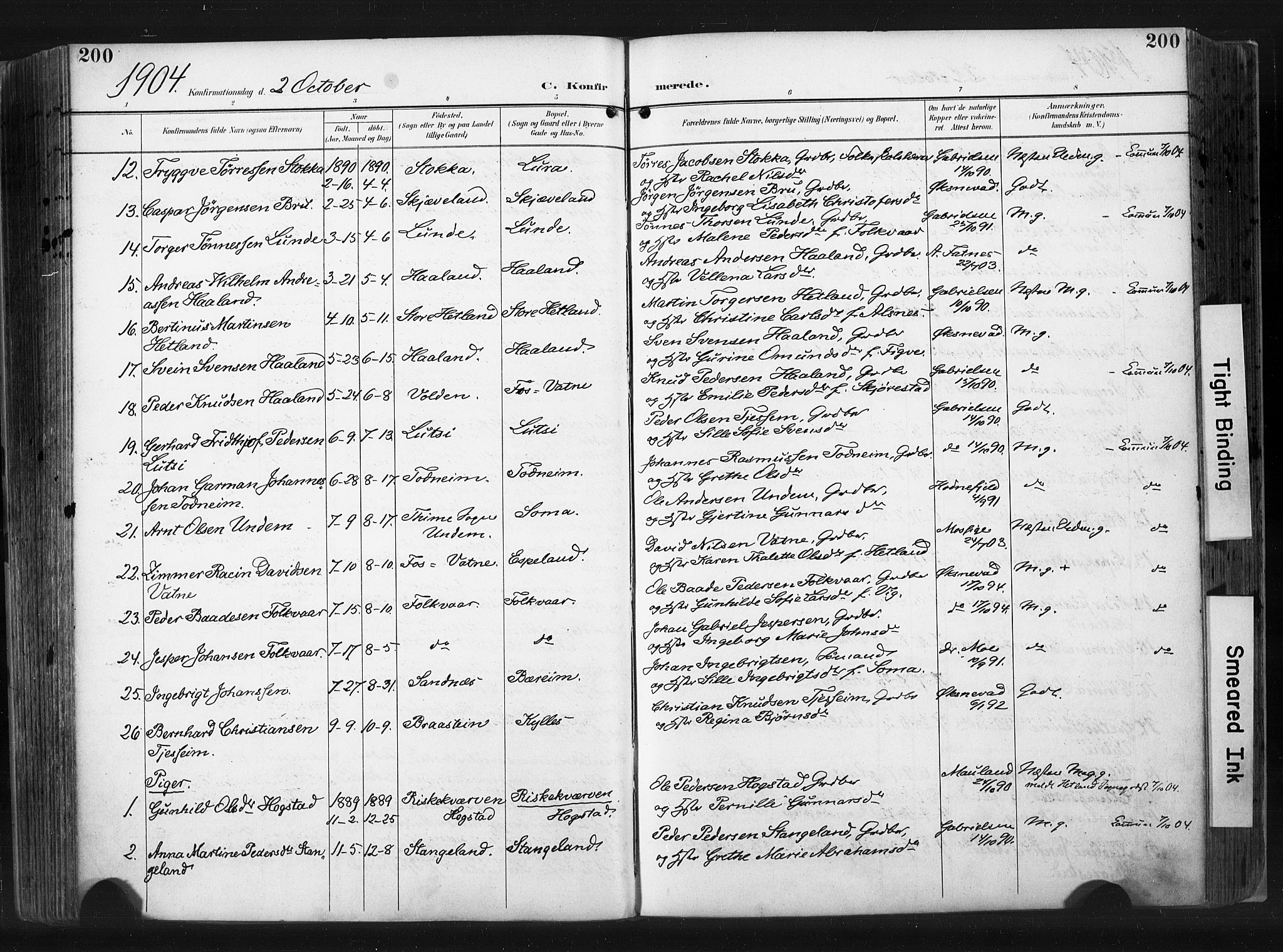 Høyland sokneprestkontor, AV/SAST-A-101799/001/30BA/L0015: Parish register (official) no. A 14, 1899-1911, p. 200