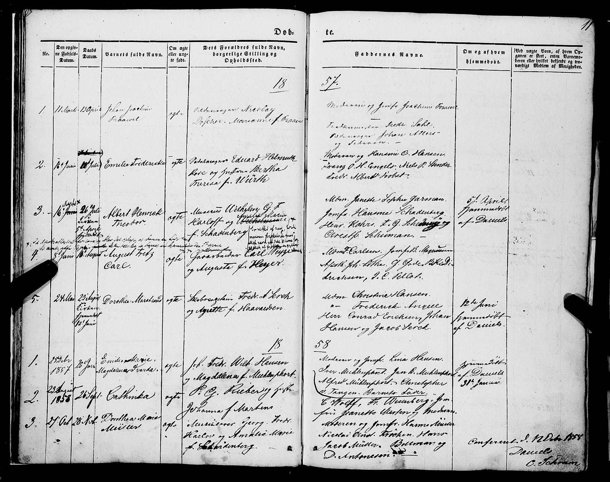 Mariakirken Sokneprestembete, SAB/A-76901/H/Haa/L0006: Parish register (official) no. A 6, 1846-1877, p. 11