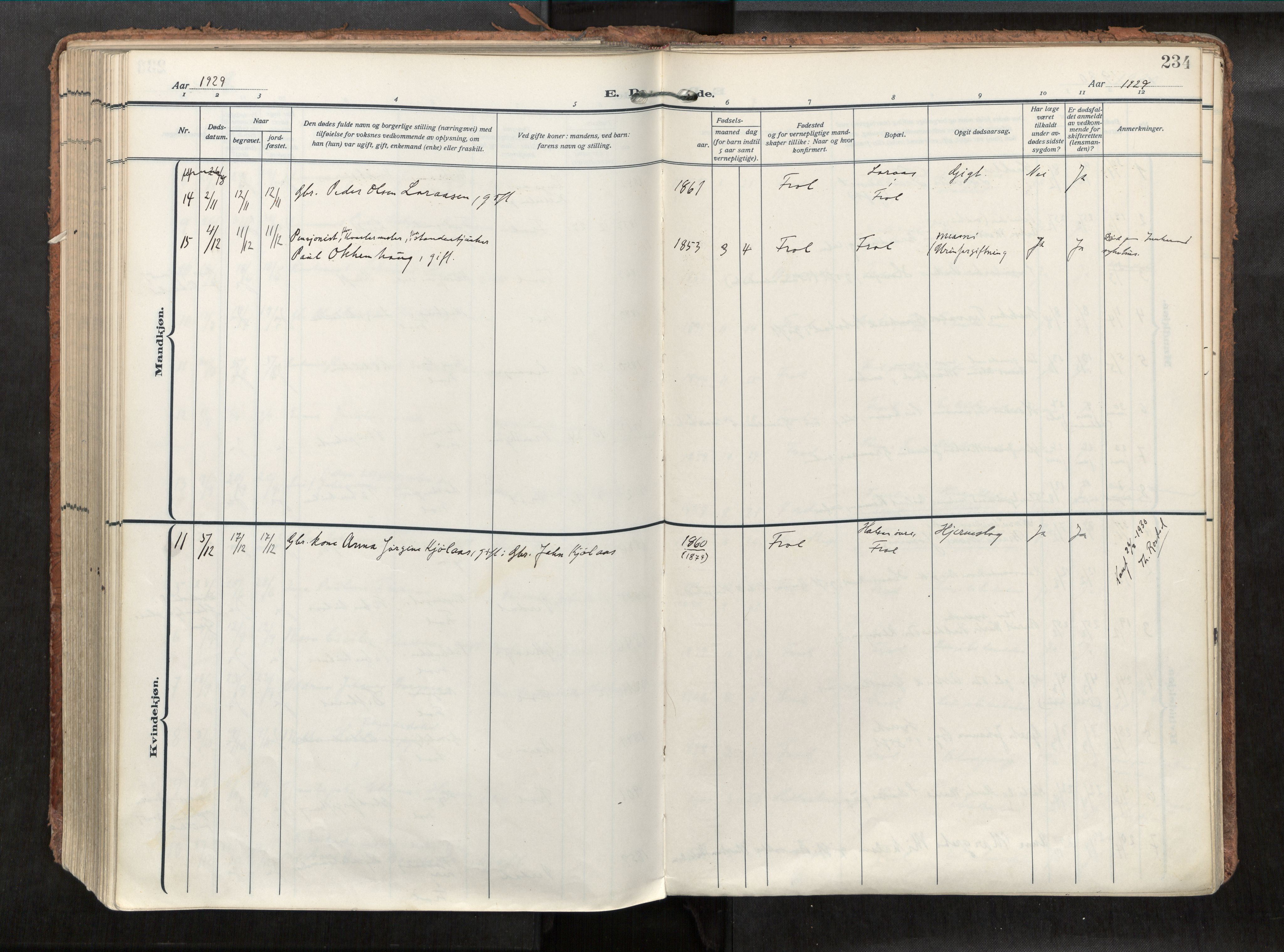 Levanger sokneprestkontor, SAT/A-1301/2/H/Haa/L0002: Parish register (official) no. 2, 1912-1935, p. 234