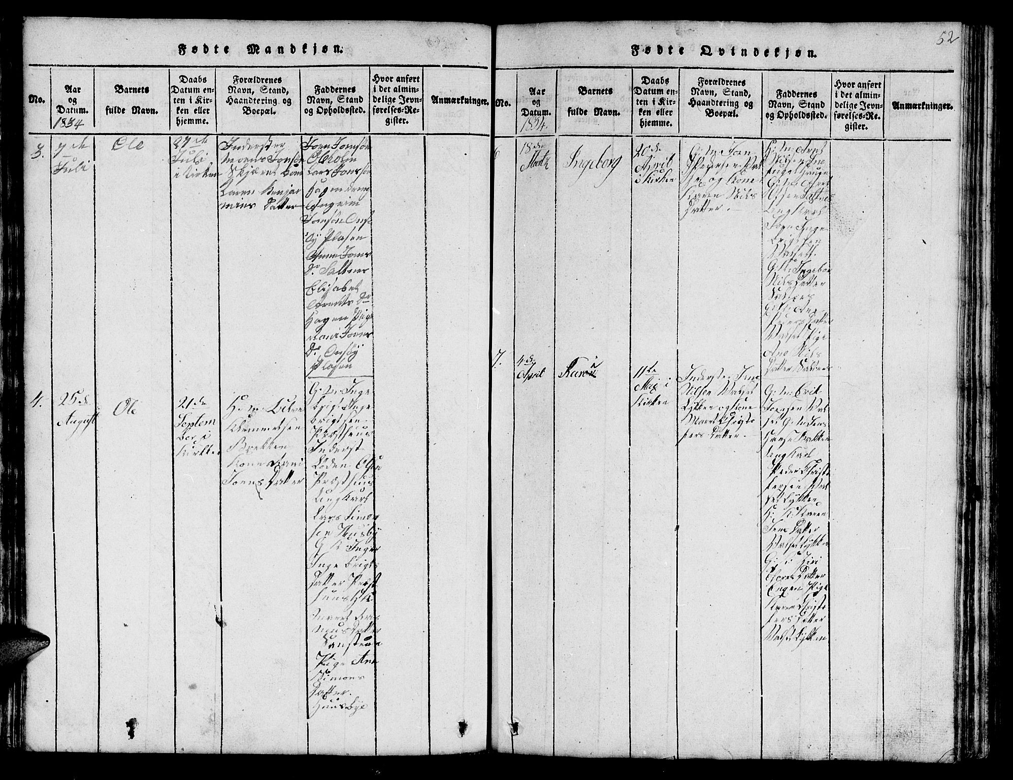 Ministerialprotokoller, klokkerbøker og fødselsregistre - Sør-Trøndelag, SAT/A-1456/666/L0788: Parish register (copy) no. 666C01, 1816-1847, p. 52