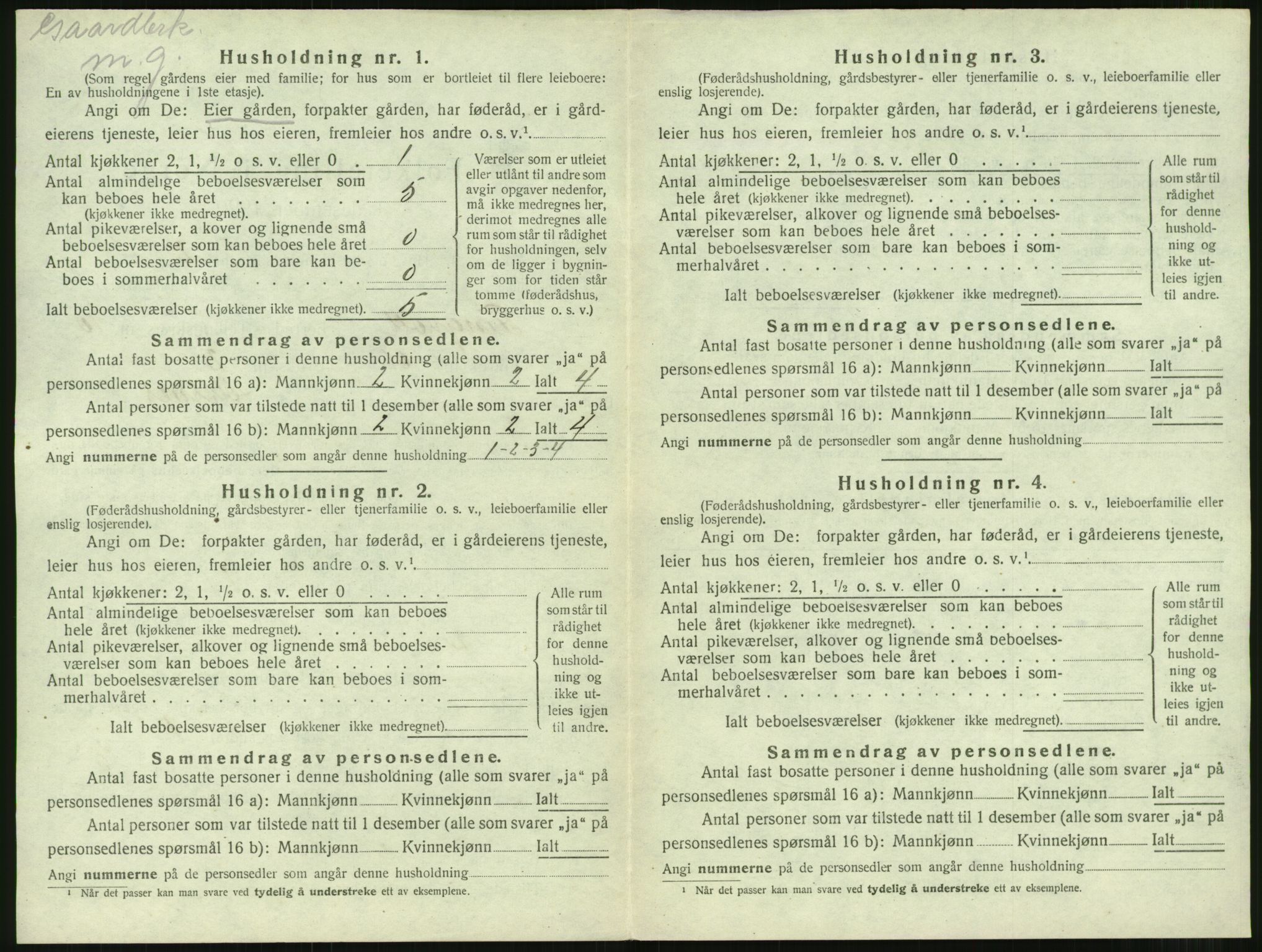 SAT, 1920 census for Tingvoll, 1920, p. 727