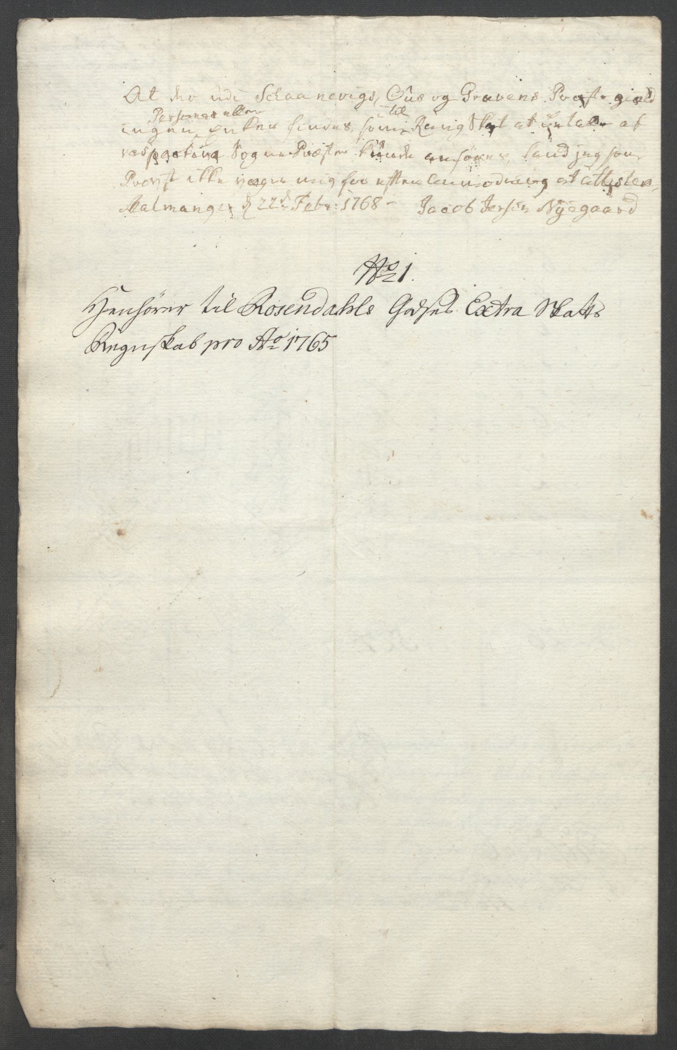 Rentekammeret inntil 1814, Reviderte regnskaper, Fogderegnskap, AV/RA-EA-4092/R49/L3157: Ekstraskatten Rosendal Baroni, 1762-1772, p. 126