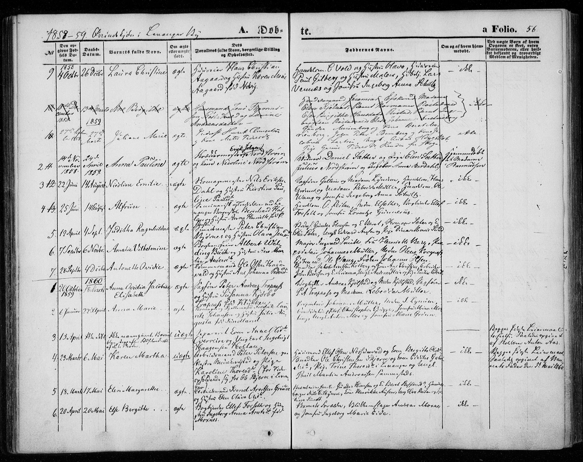 Ministerialprotokoller, klokkerbøker og fødselsregistre - Nord-Trøndelag, SAT/A-1458/720/L0184: Parish register (official) no. 720A02 /1, 1855-1863, p. 56