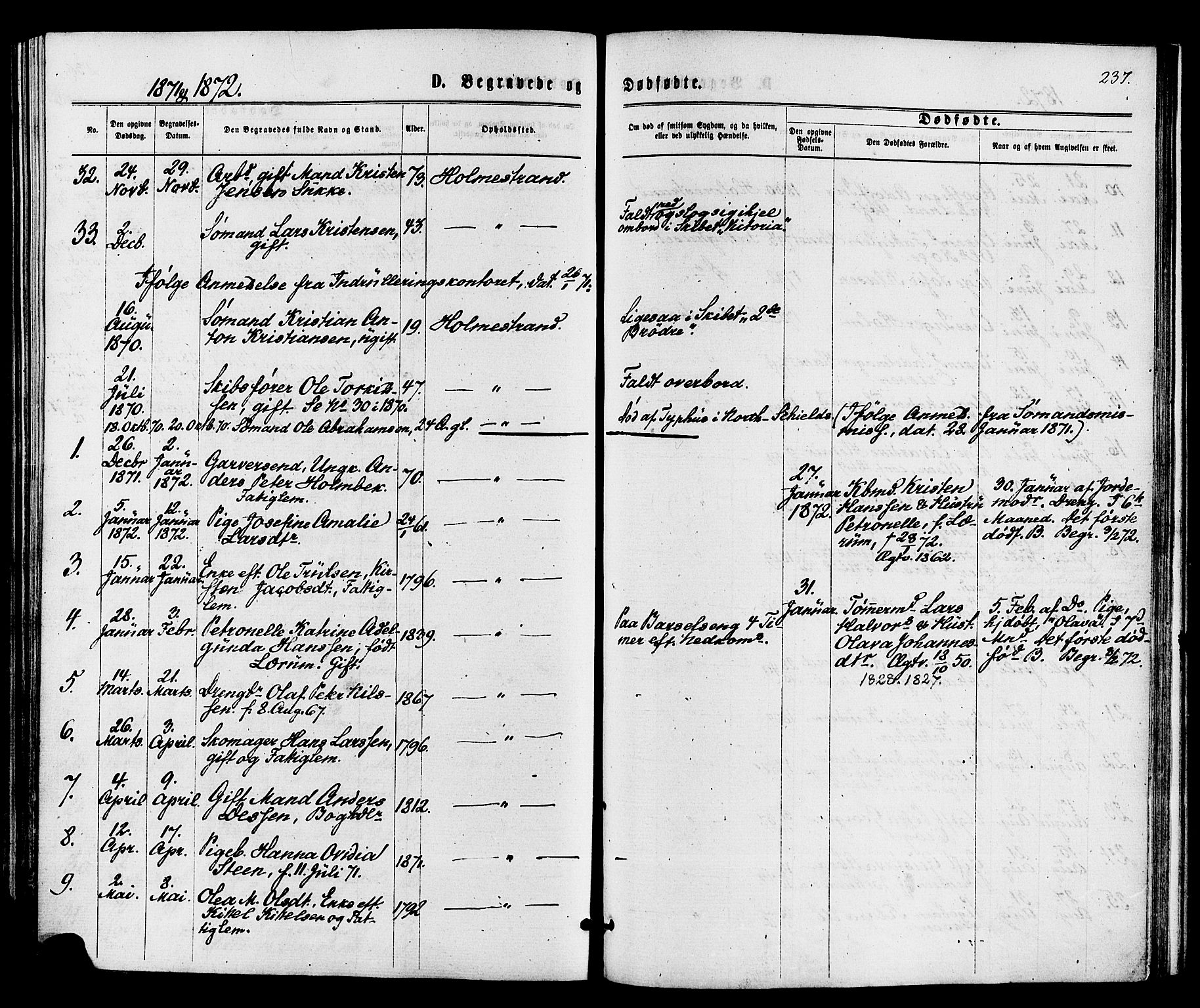 Holmestrand kirkebøker, AV/SAKO-A-346/F/Fa/L0003: Parish register (official) no. 3, 1867-1879, p. 237