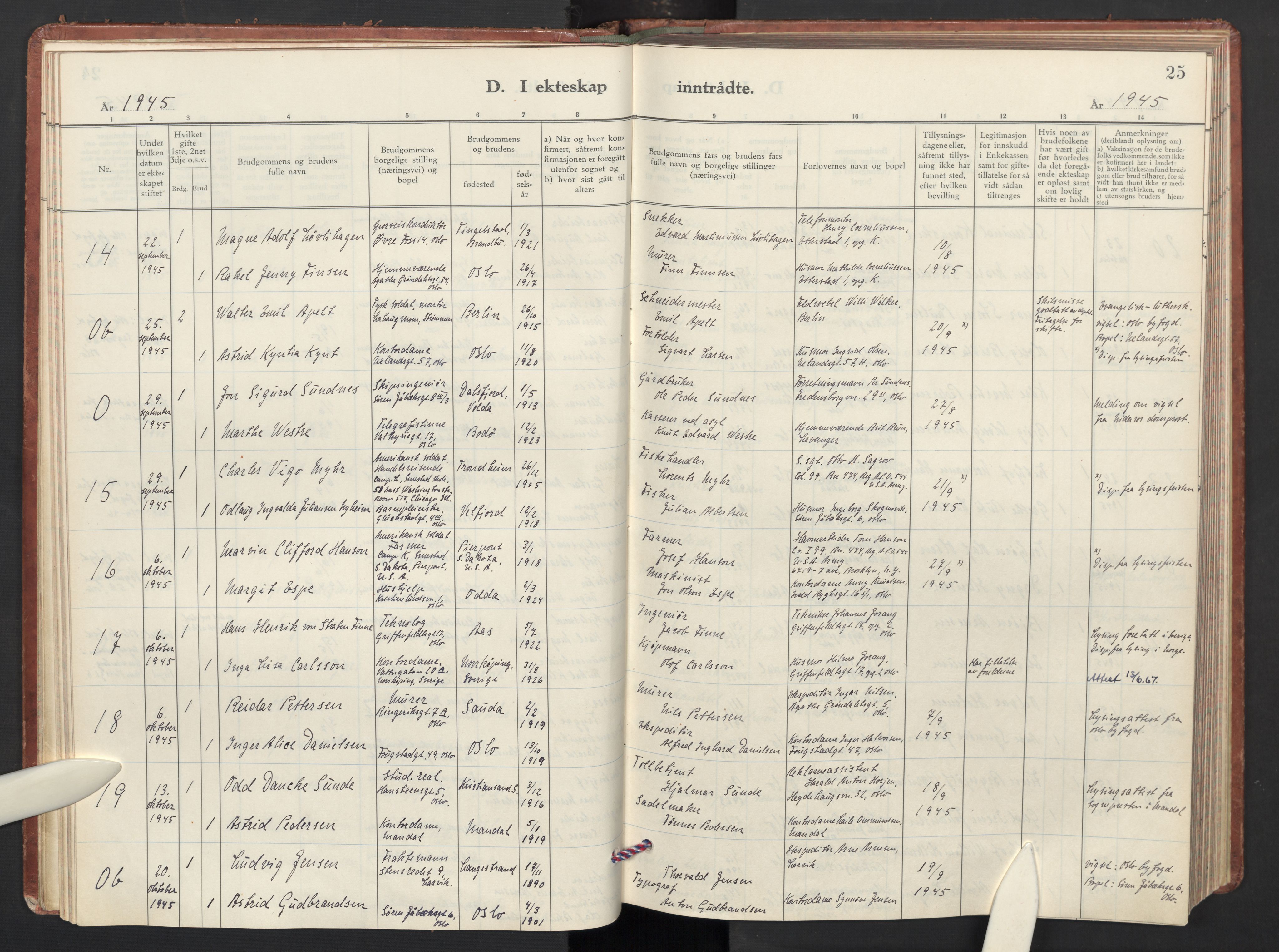 Iladalen småkirkemenighet Kirkebøker, AV/SAO-A-10326a/F/L0002: Parish register (official) no. 2, 1938-1976, p. 25