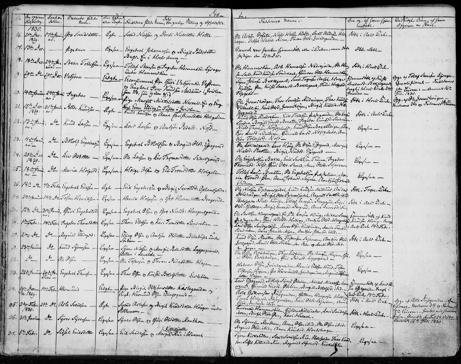 Ål kirkebøker, SAKO/A-249/F/Fa/L0005: Parish register (official) no. I 5, 1825-1848, p. 32