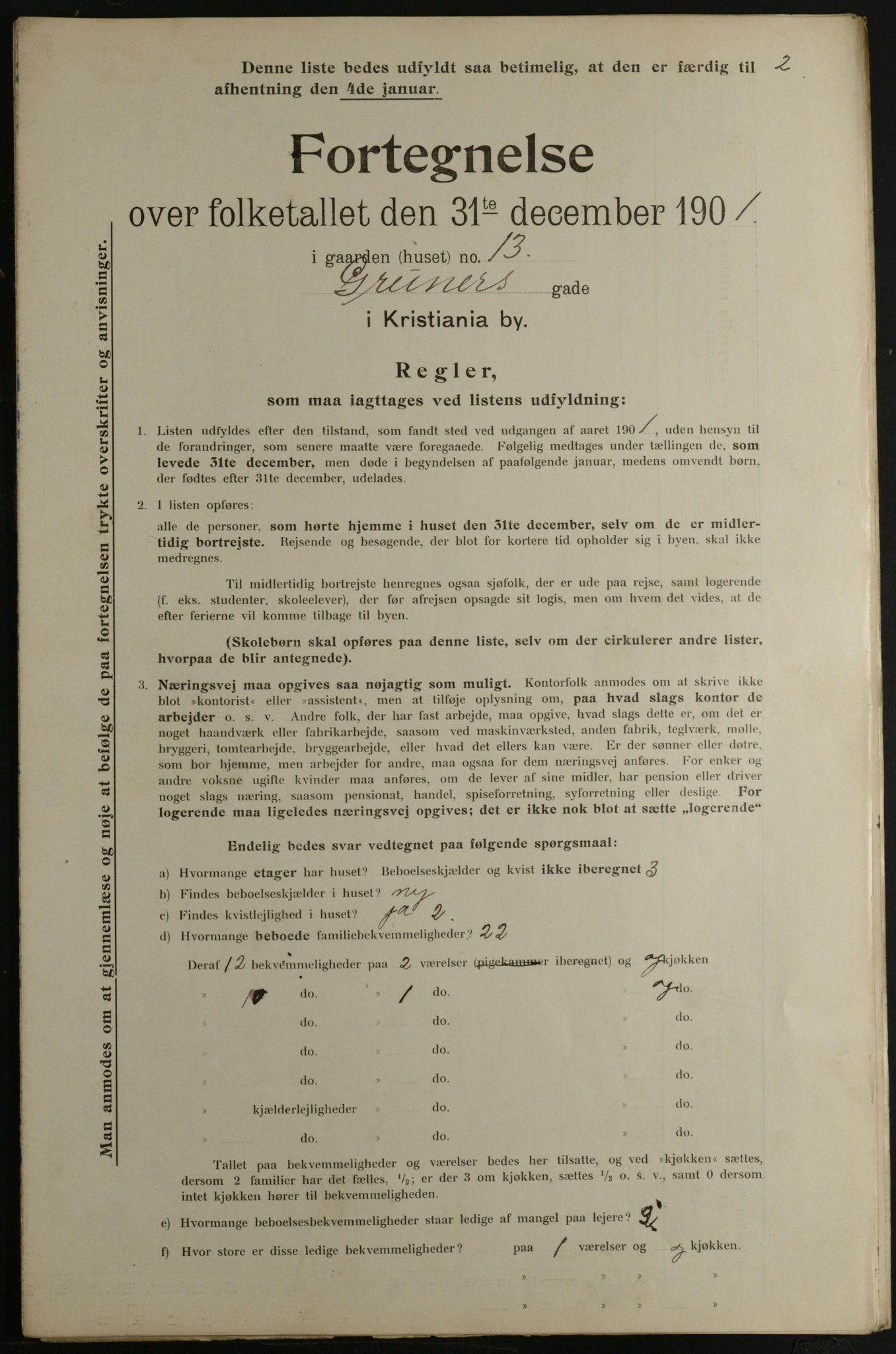 OBA, Municipal Census 1901 for Kristiania, 1901, p. 5017