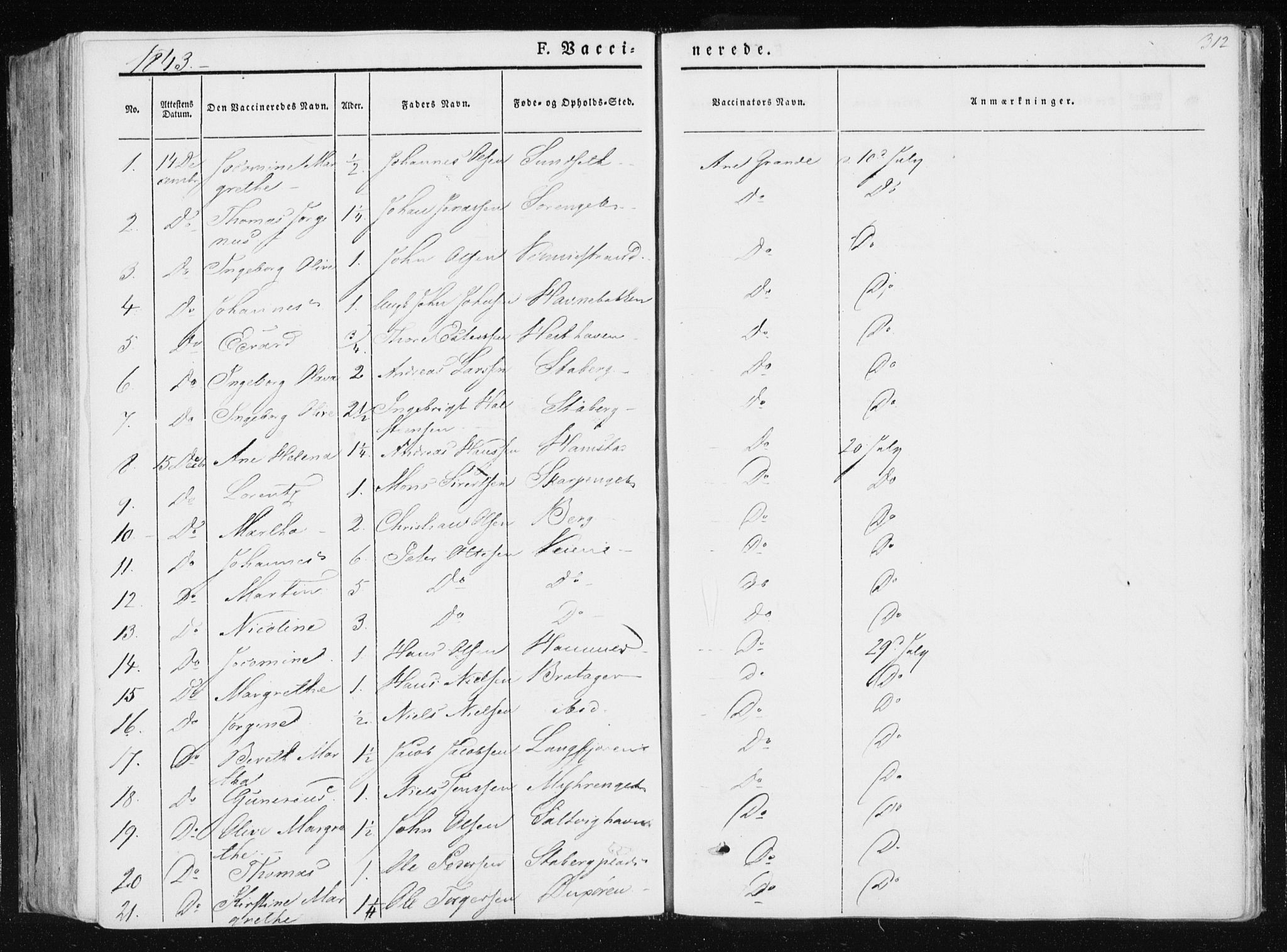 Ministerialprotokoller, klokkerbøker og fødselsregistre - Nord-Trøndelag, SAT/A-1458/733/L0323: Parish register (official) no. 733A02, 1843-1870, p. 312