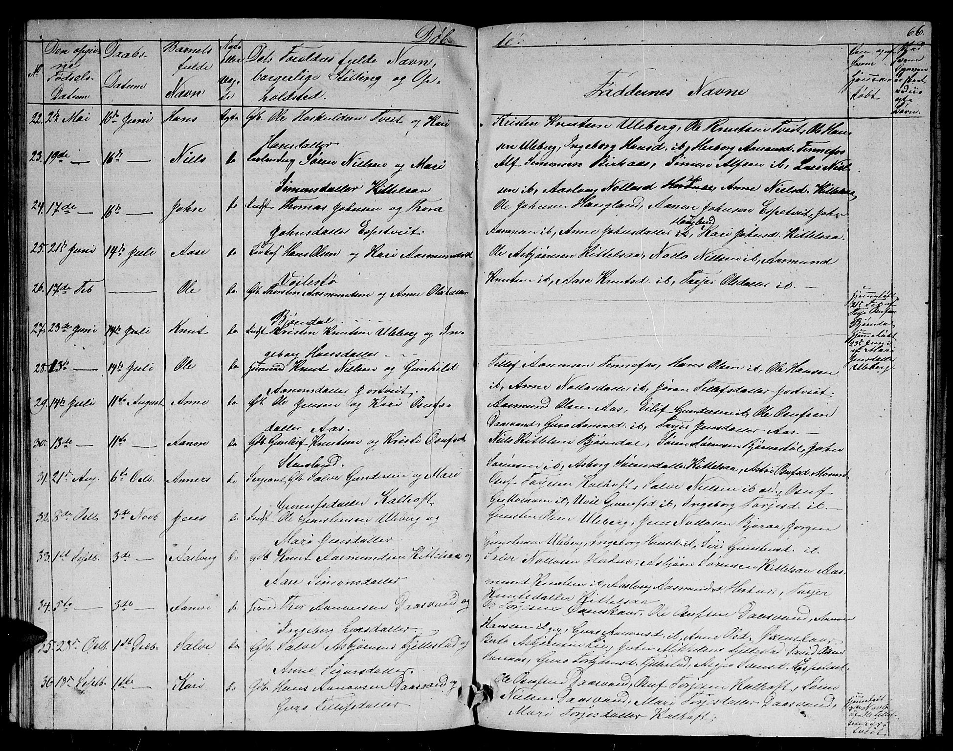 Evje sokneprestkontor, AV/SAK-1111-0008/F/Fb/Fbb/L0001: Parish register (copy) no. B 1, 1849-1878, p. 66