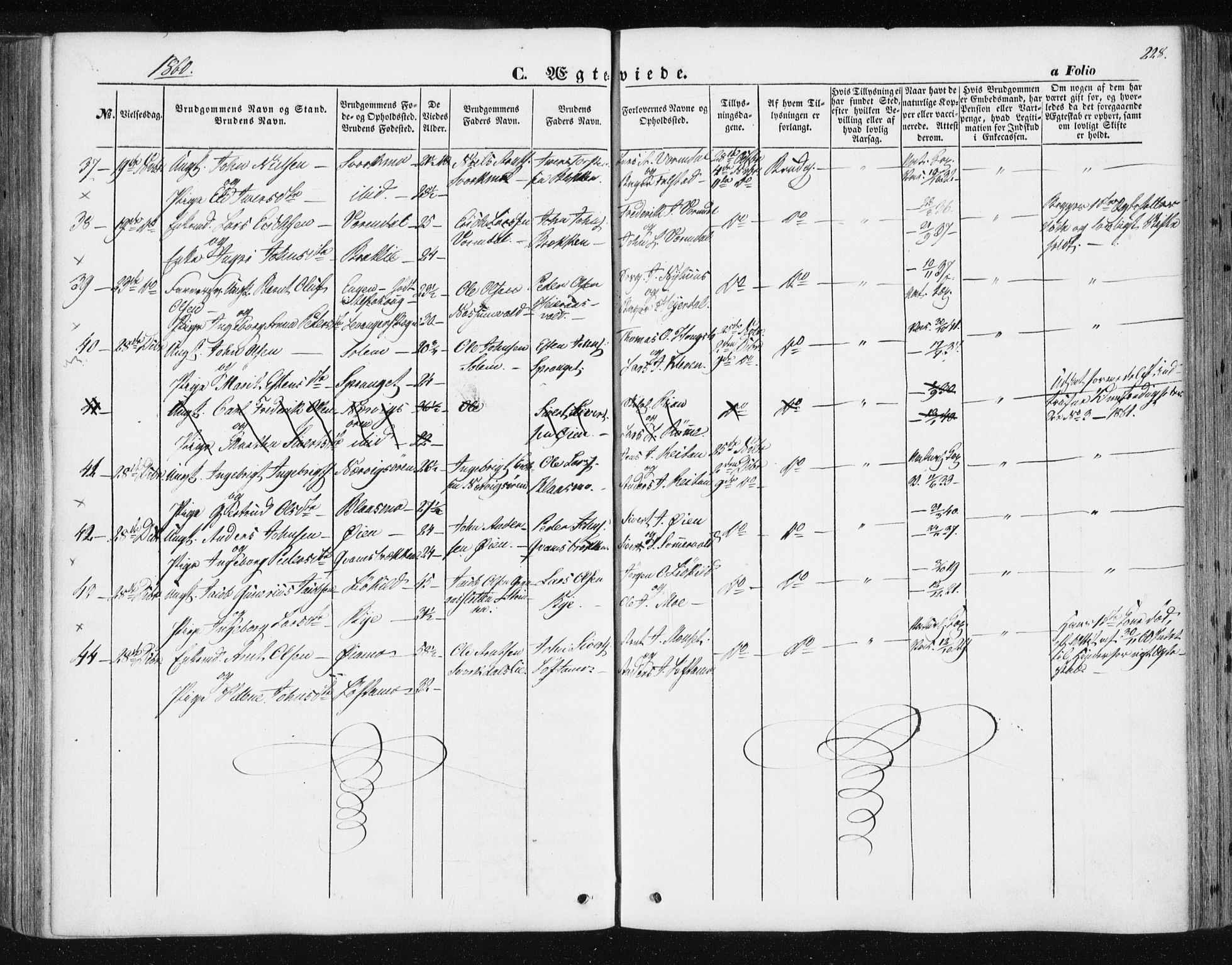 Ministerialprotokoller, klokkerbøker og fødselsregistre - Sør-Trøndelag, SAT/A-1456/668/L0806: Parish register (official) no. 668A06, 1854-1869, p. 228