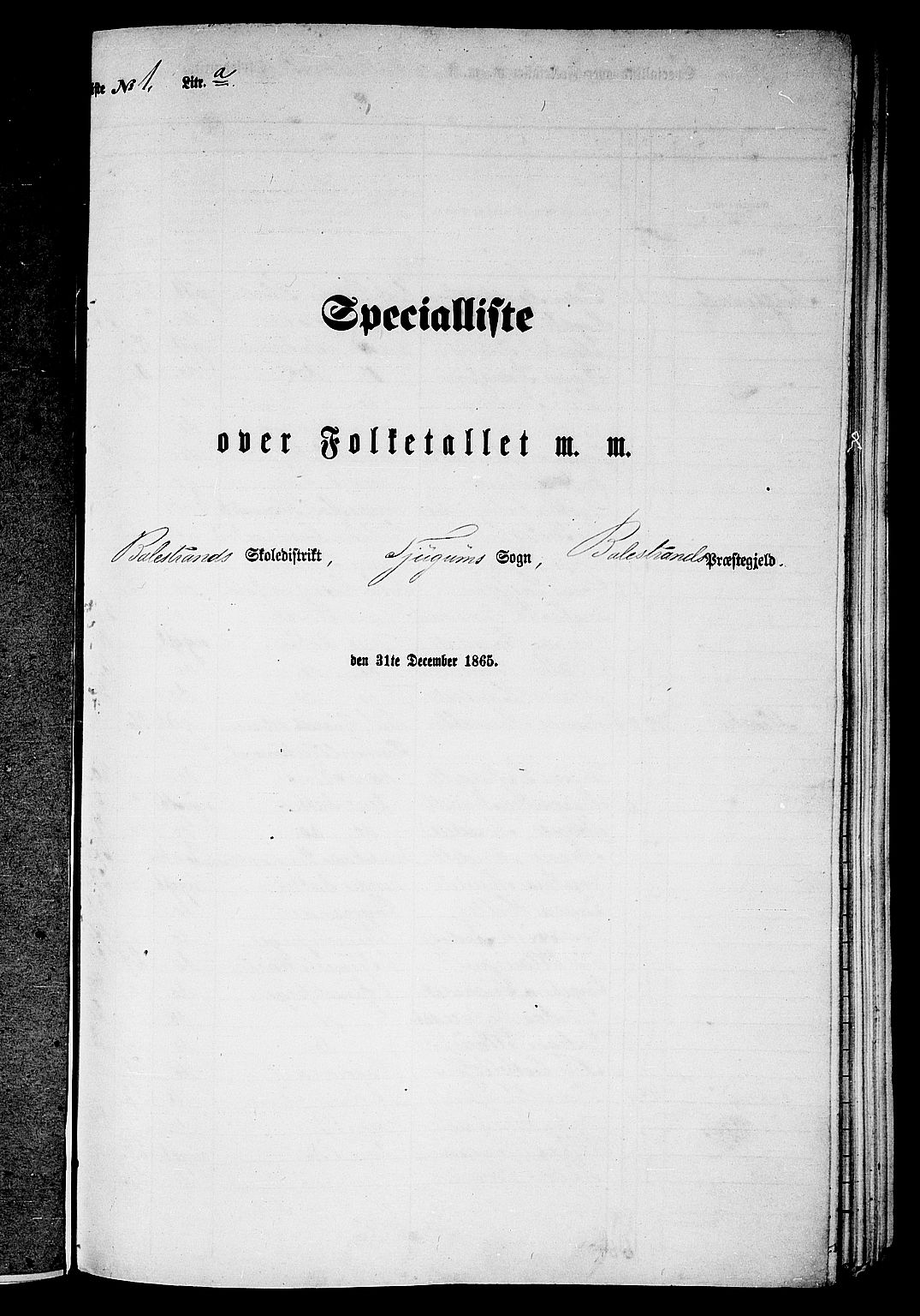 RA, 1865 census for Balestrand, 1865, p. 6