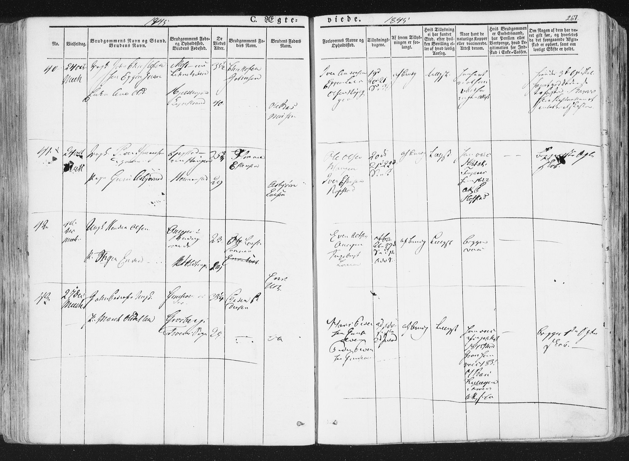 Ministerialprotokoller, klokkerbøker og fødselsregistre - Sør-Trøndelag, SAT/A-1456/691/L1074: Parish register (official) no. 691A06, 1842-1852, p. 267