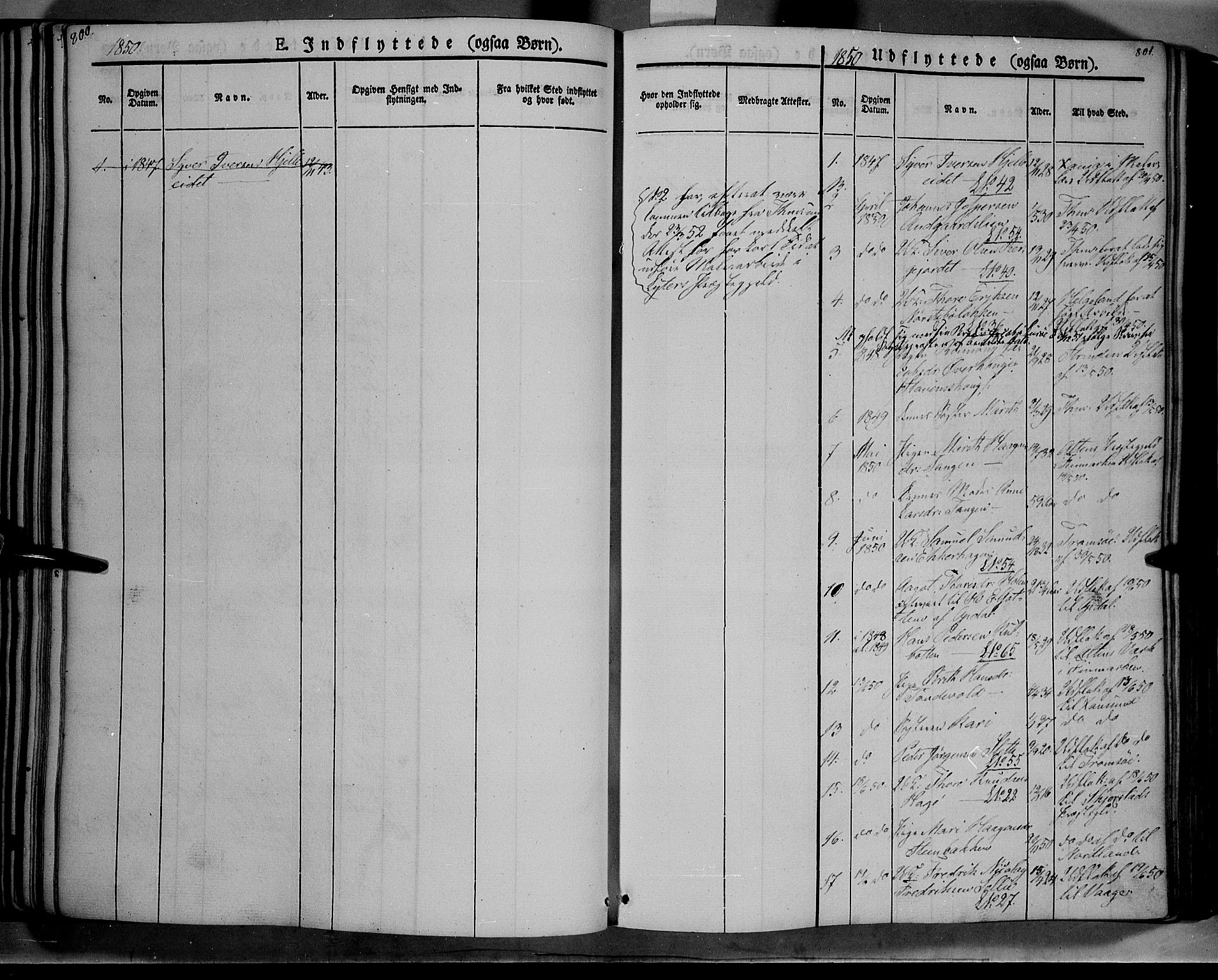 Lesja prestekontor, SAH/PREST-068/H/Ha/Haa/L0006: Parish register (official) no. 6B, 1843-1854, p. 800-801