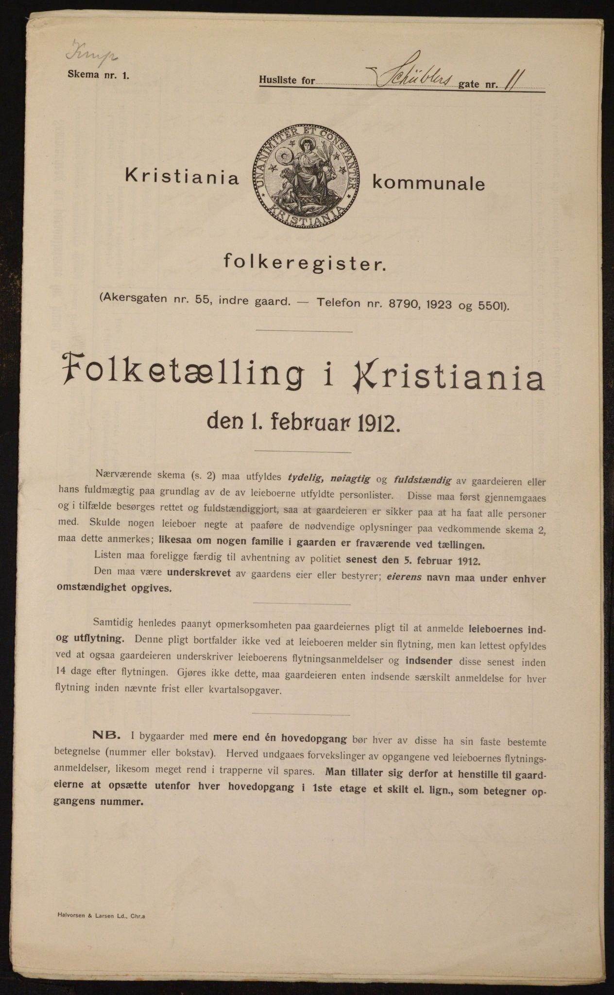 OBA, Municipal Census 1912 for Kristiania, 1912, p. 93140