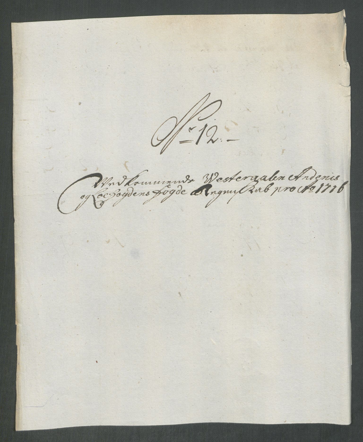 Rentekammeret inntil 1814, Reviderte regnskaper, Fogderegnskap, AV/RA-EA-4092/R67/L4682: Fogderegnskap Vesterålen, Andenes og Lofoten, 1716, p. 107