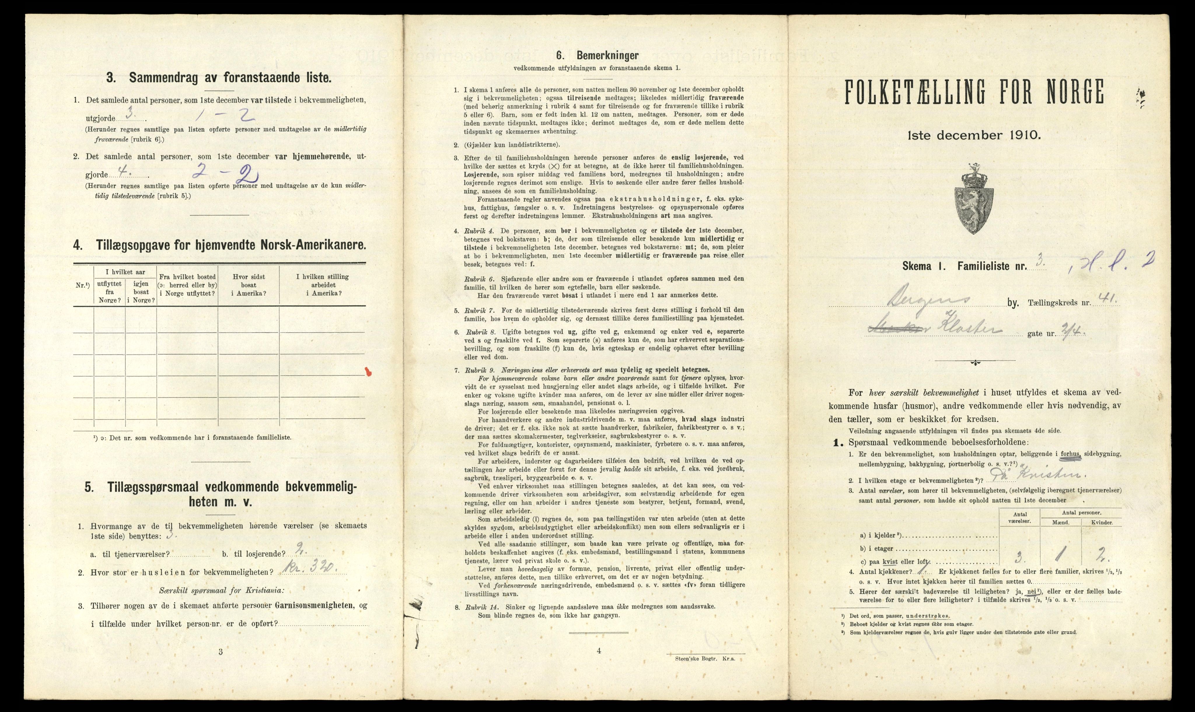 RA, 1910 census for Bergen, 1910, p. 13833