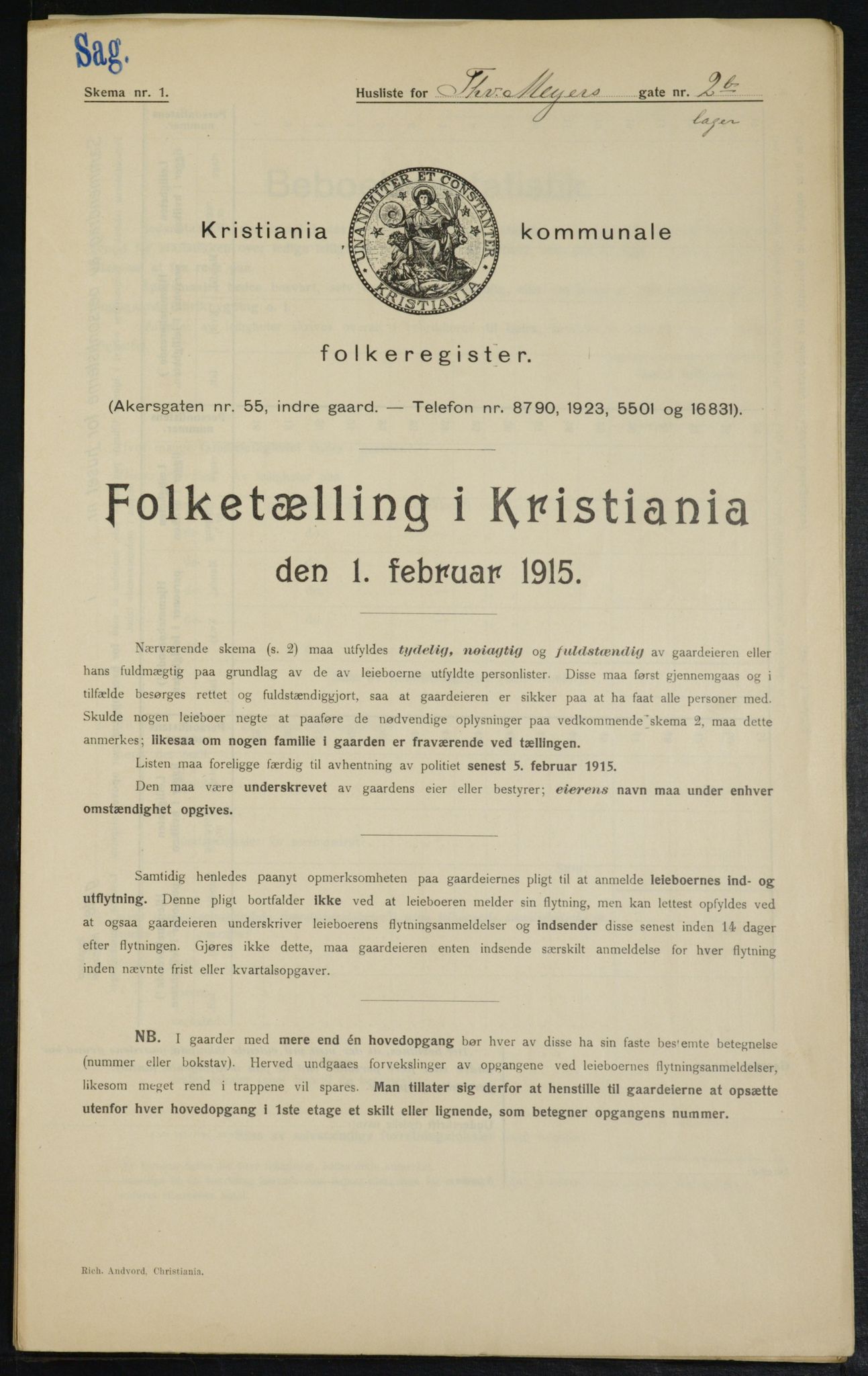 OBA, Municipal Census 1915 for Kristiania, 1915, p. 109793