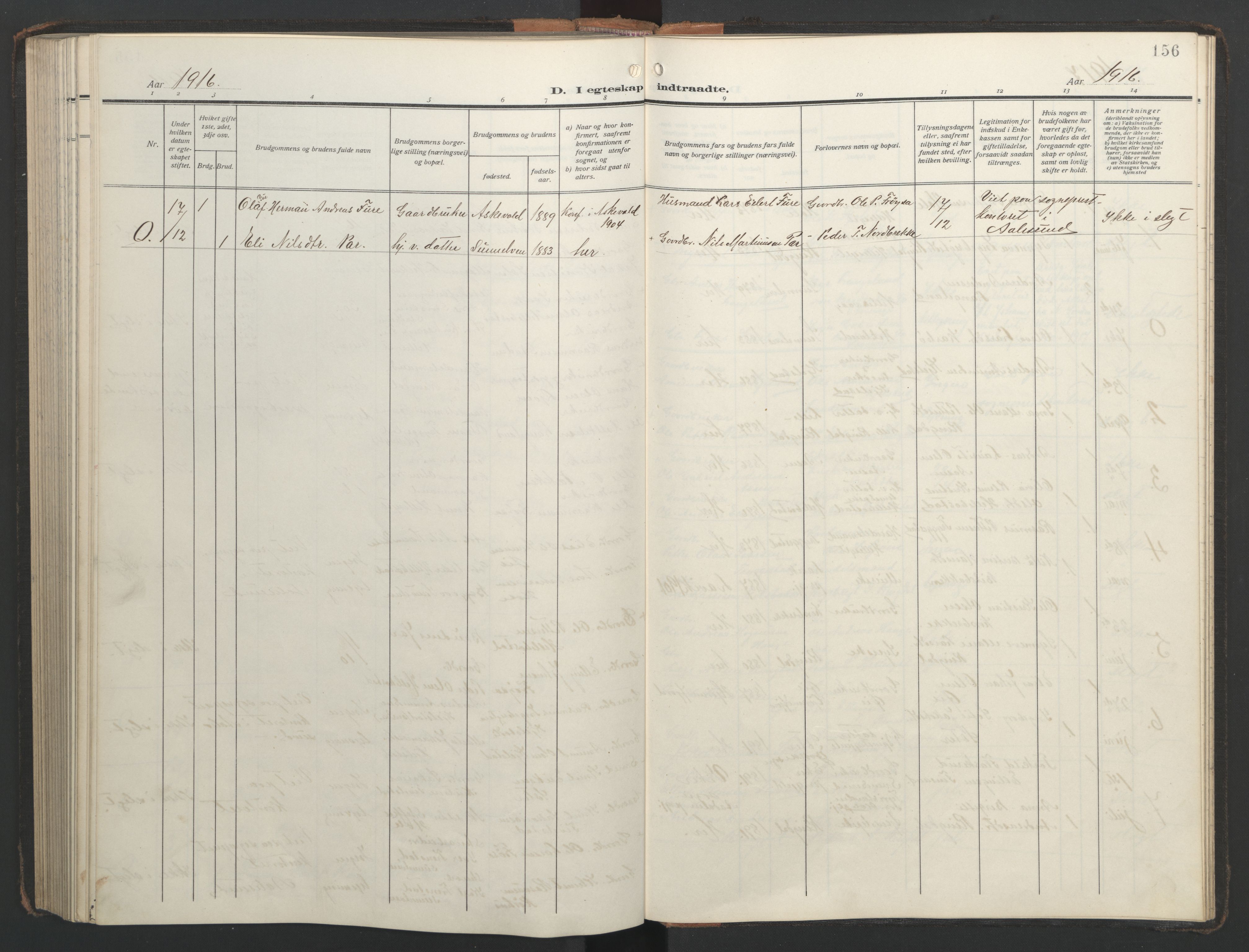 Ministerialprotokoller, klokkerbøker og fødselsregistre - Møre og Romsdal, AV/SAT-A-1454/517/L0232: Parish register (copy) no. 517C05, 1910-1946, p. 156