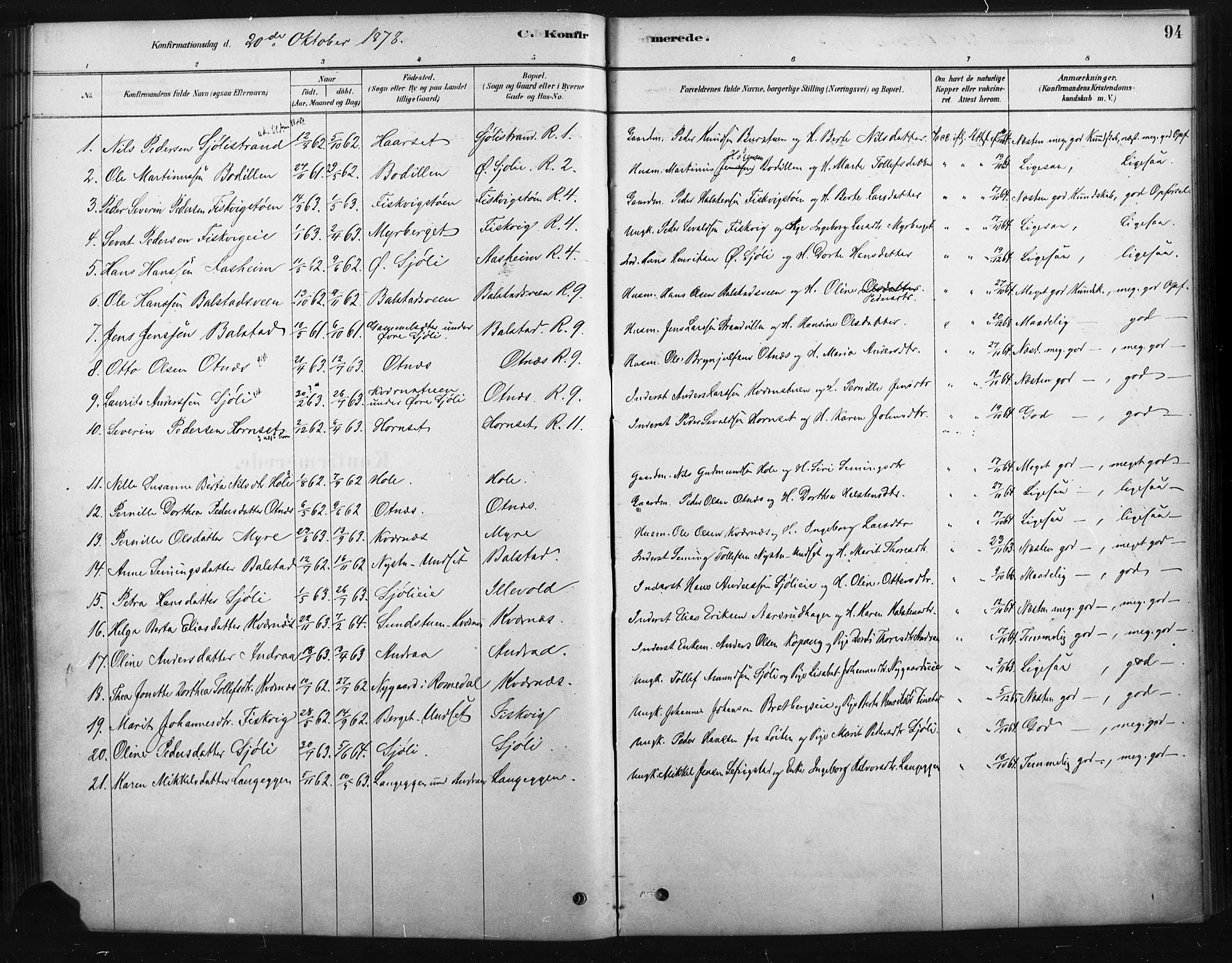 Rendalen prestekontor, AV/SAH-PREST-054/H/Ha/Haa/L0010: Parish register (official) no. 10, 1878-1901, p. 94