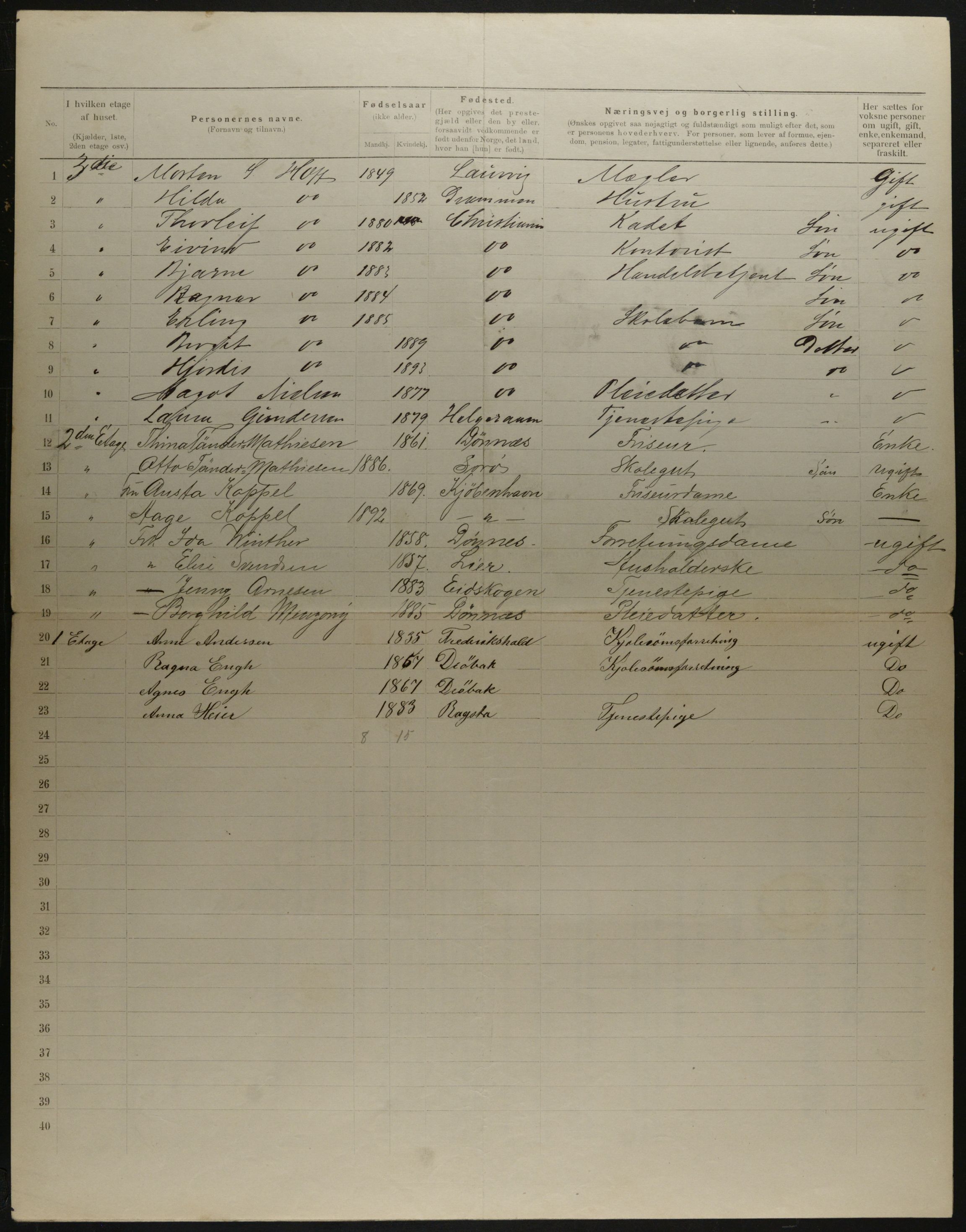 OBA, Municipal Census 1901 for Kristiania, 1901, p. 14452