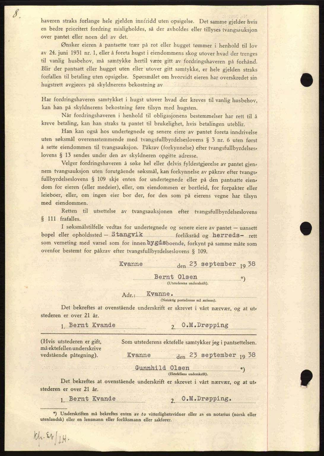 Nordmøre sorenskriveri, AV/SAT-A-4132/1/2/2Ca: Mortgage book no. B84, 1938-1939, Diary no: : 2234/1938