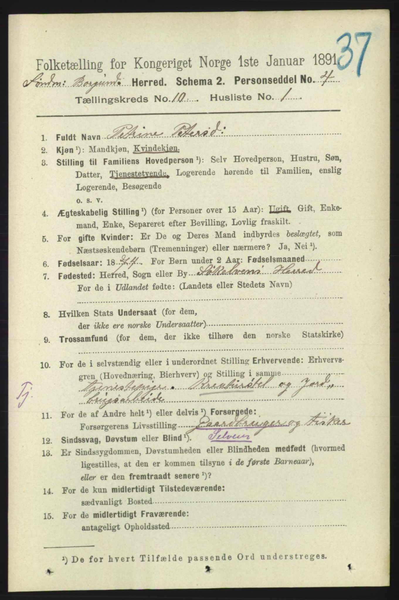 RA, 1891 census for 1531 Borgund, 1891, p. 2628