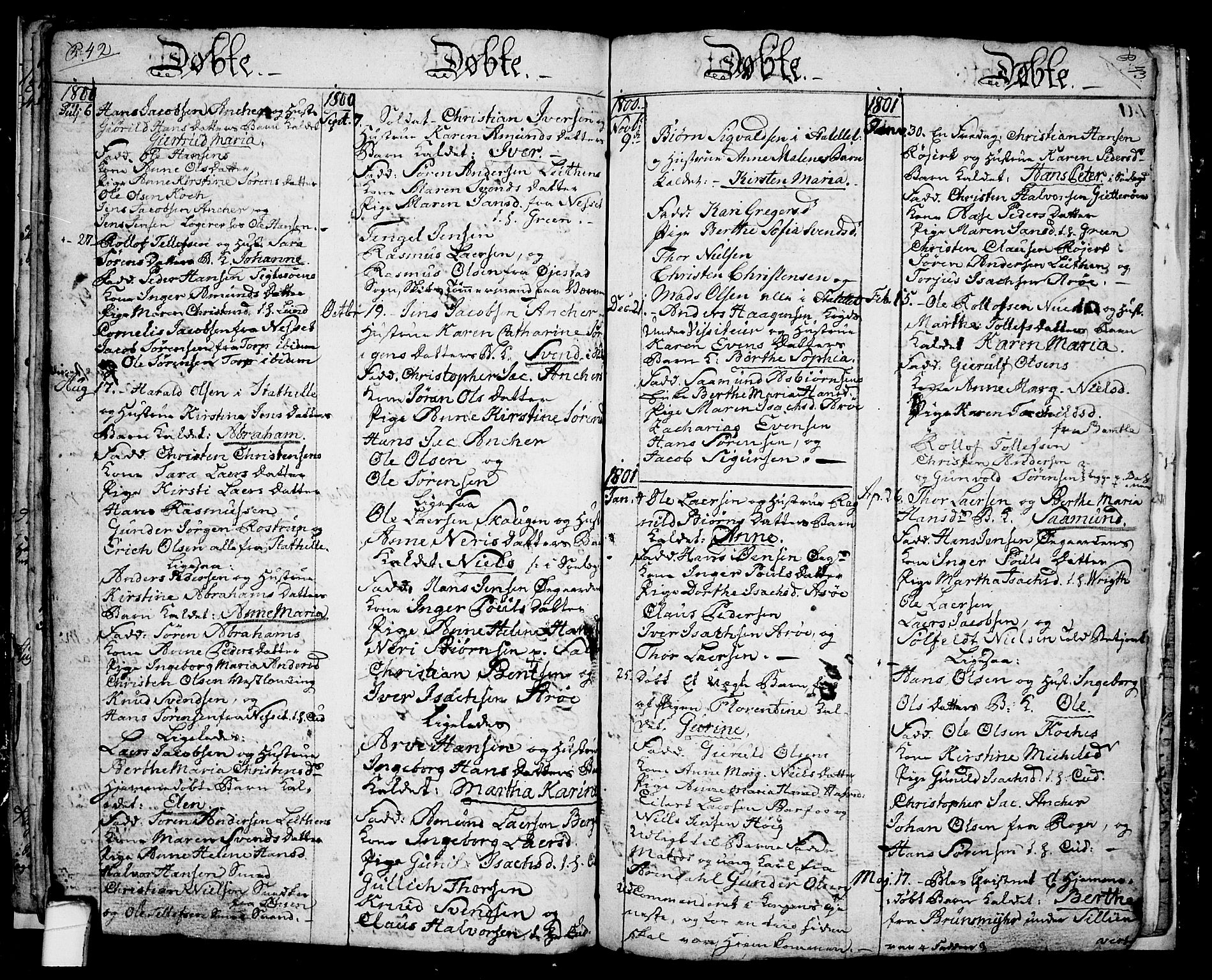 Langesund kirkebøker, SAKO/A-280/G/Ga/L0001: Parish register (copy) no. 1, 1783-1801, p. 42-43