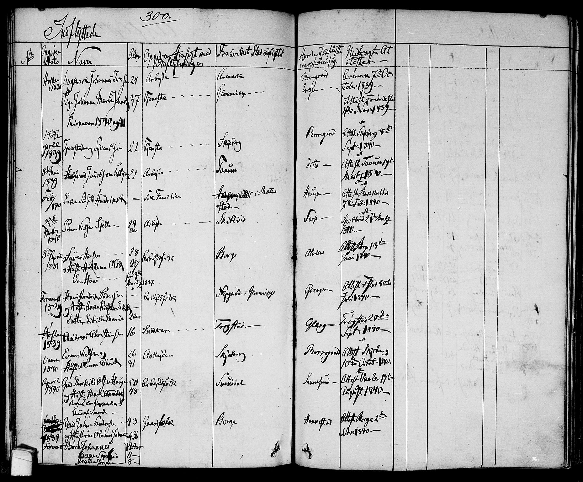 Tune prestekontor Kirkebøker, SAO/A-2007/F/Fa/L0008: Parish register (official) no. 8, 1837-1841, p. 300