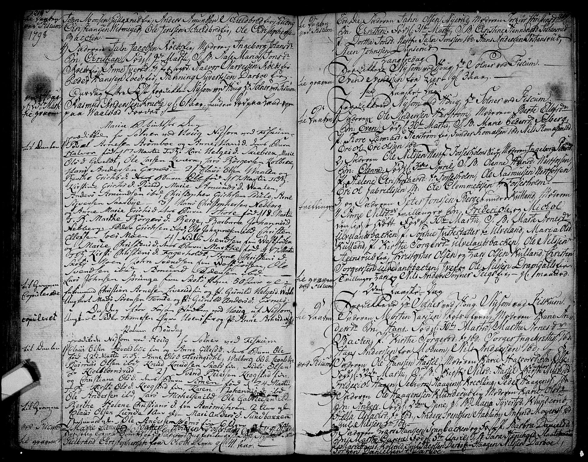 Eiker kirkebøker, SAKO/A-4/F/Fa/L0009: Parish register (official) no. I 9, 1789-1806, p. 218-219
