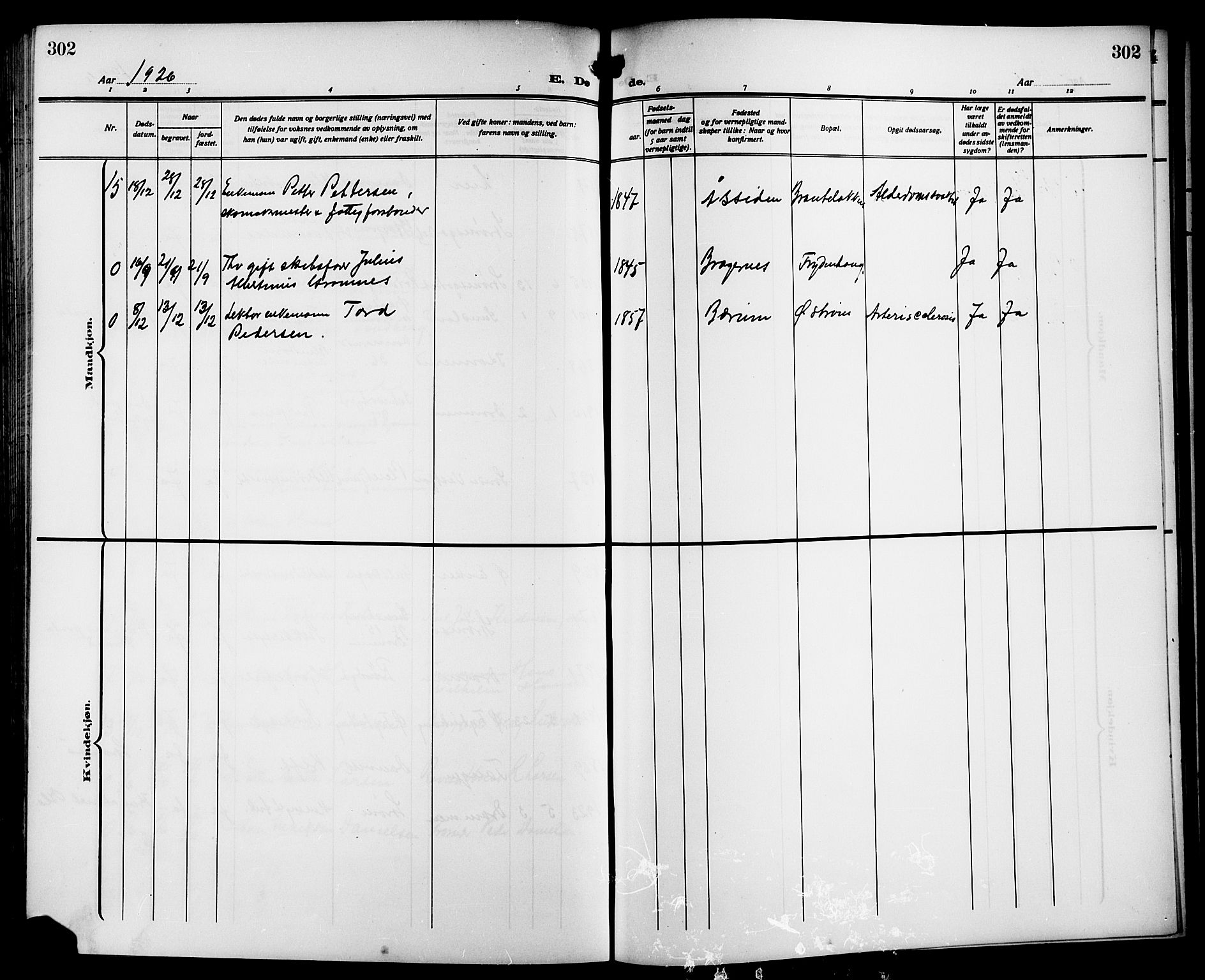 Strømsgodset kirkebøker, AV/SAKO-A-324/G/Ga/L0003: Parish register (copy) no. 3, 1911-1926, p. 302