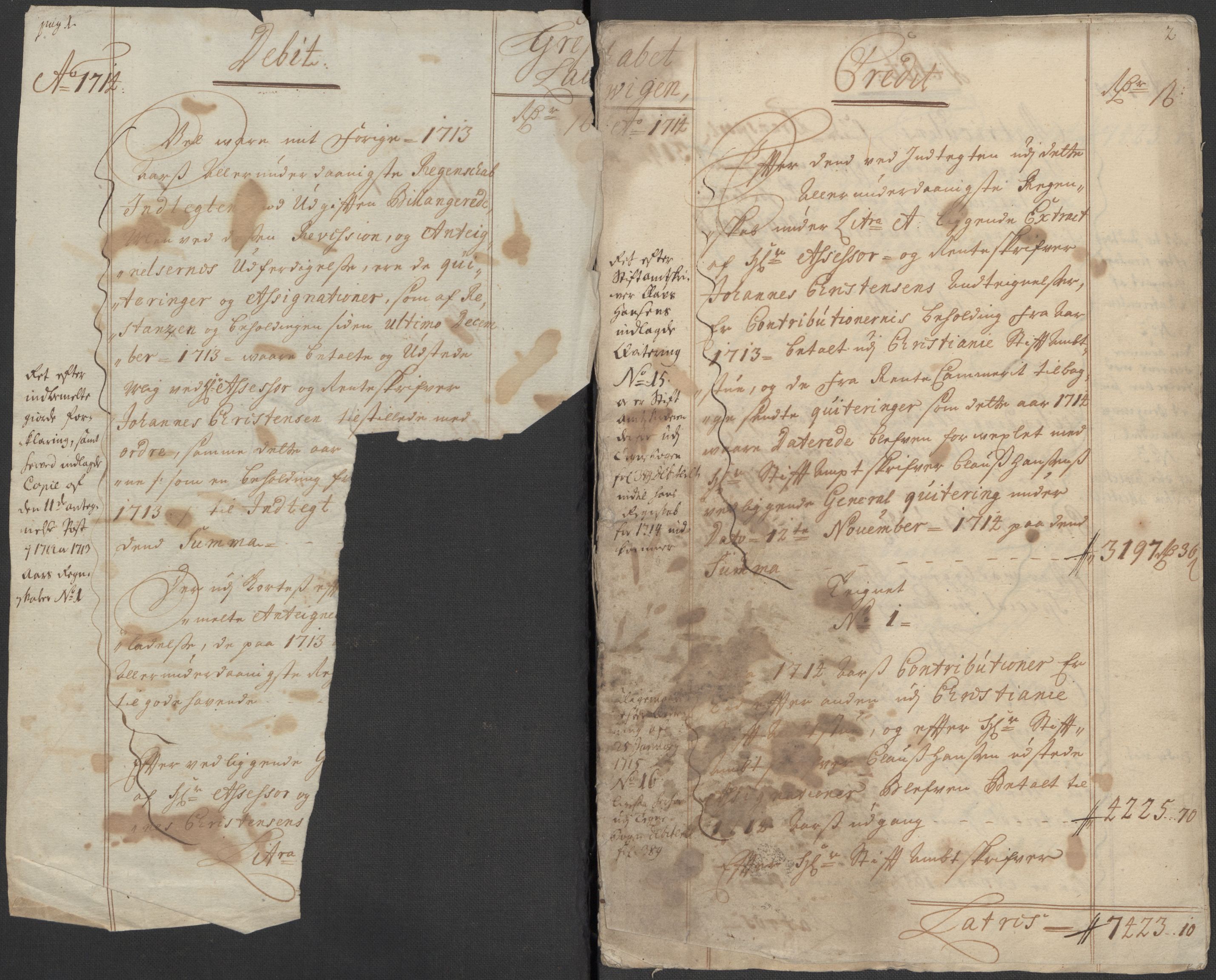 Rentekammeret inntil 1814, Reviderte regnskaper, Fogderegnskap, RA/EA-4092/R33/L1986: Fogderegnskap Larvik grevskap, 1714-1715, p. 4