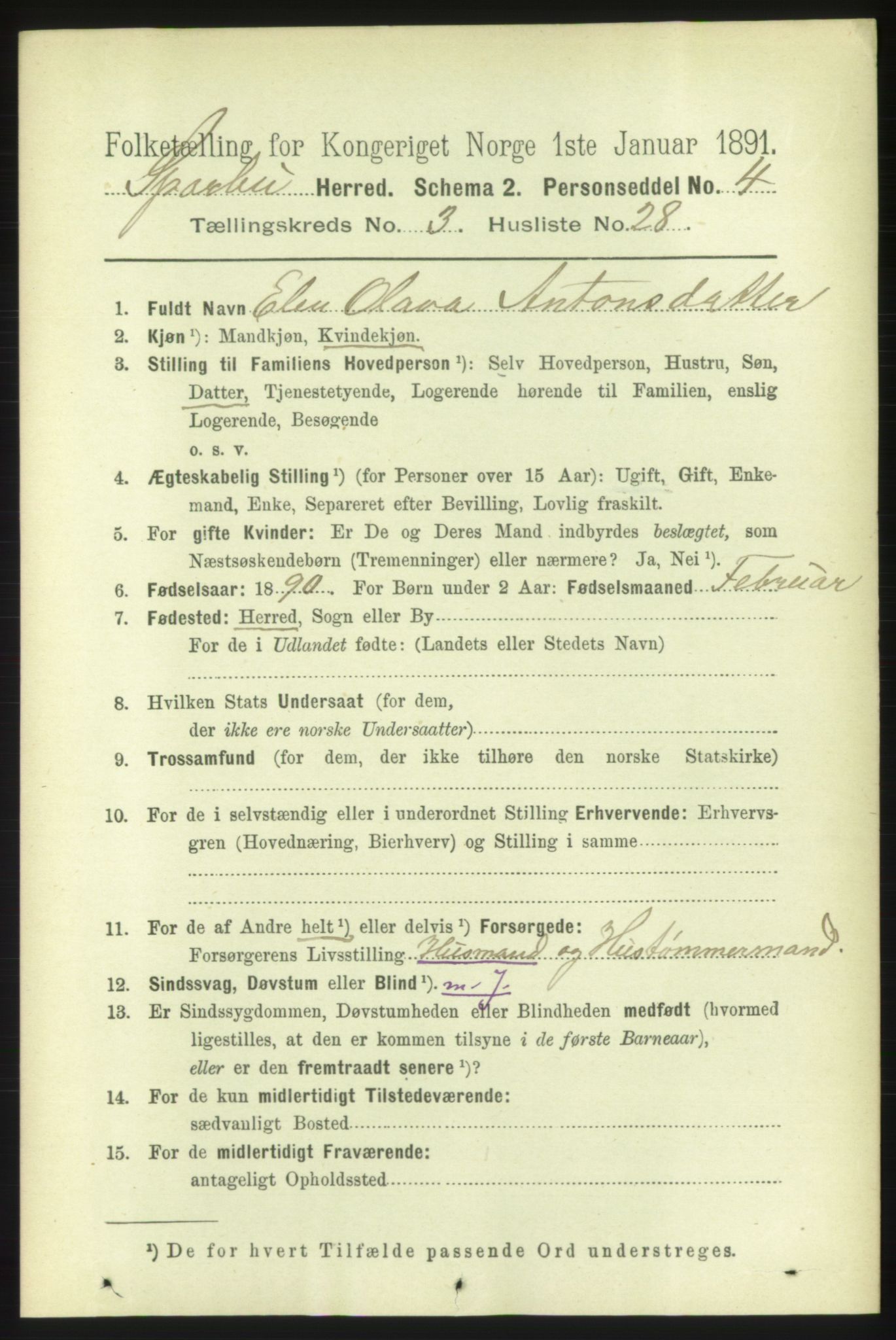 RA, 1891 census for 1731 Sparbu, 1891, p. 1017