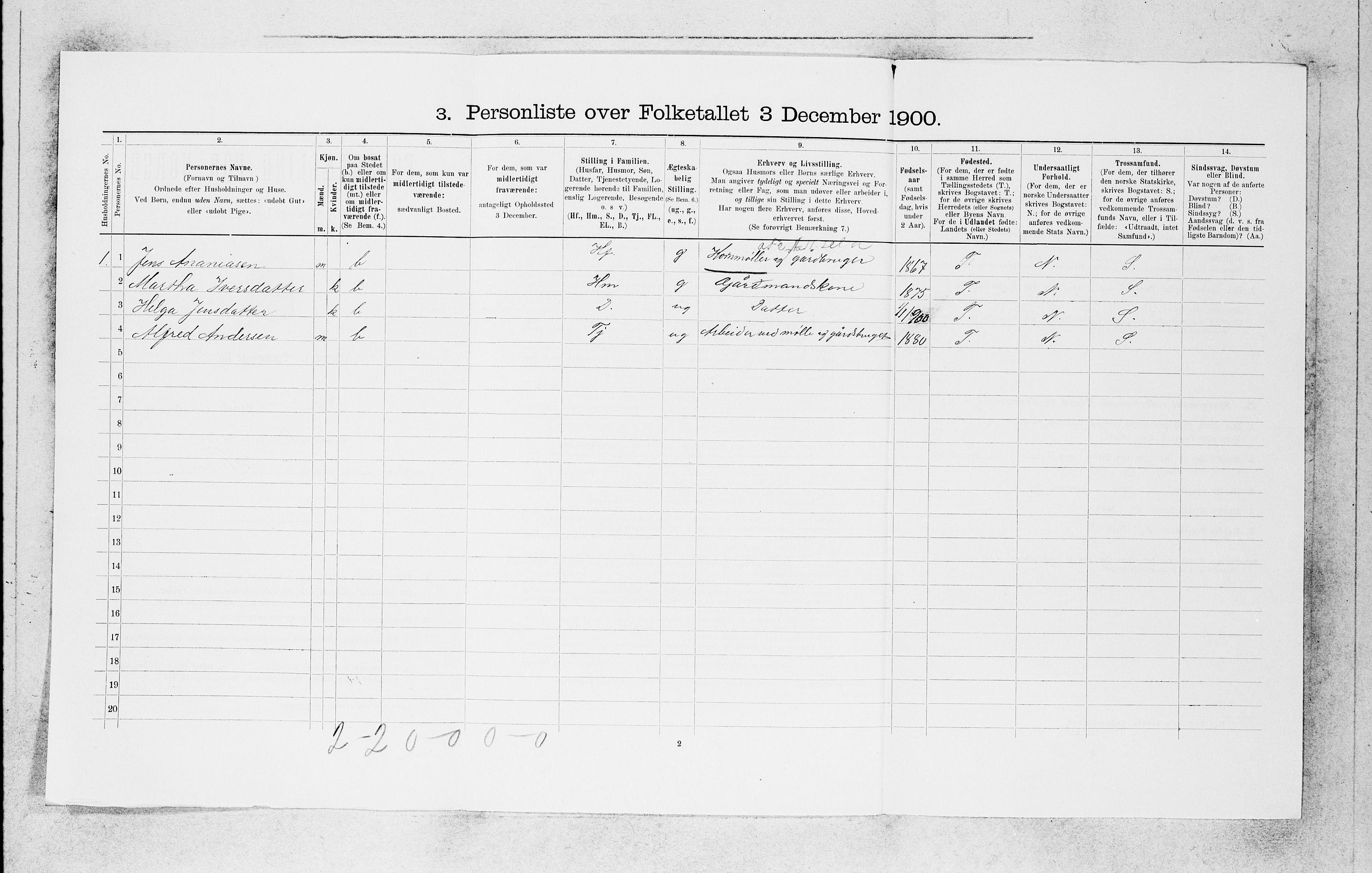 SAB, 1900 census for Kinn, 1900, p. 1572