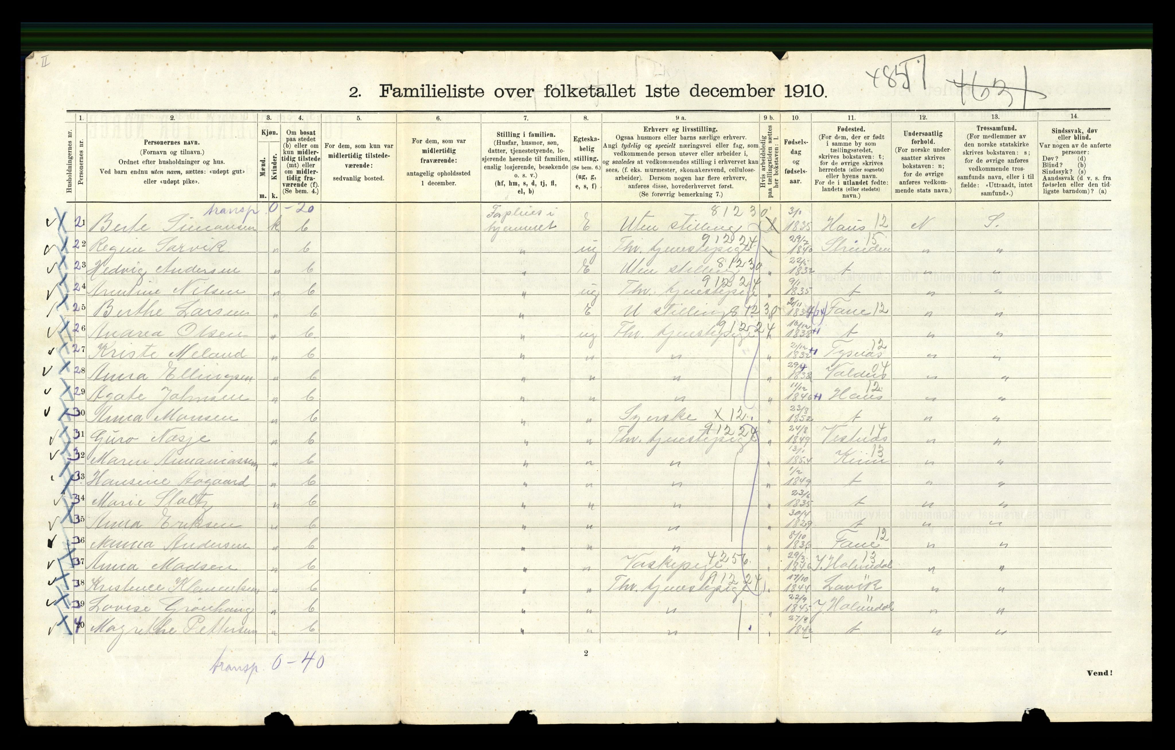 RA, 1910 census for Bergen, 1910, p. 5774