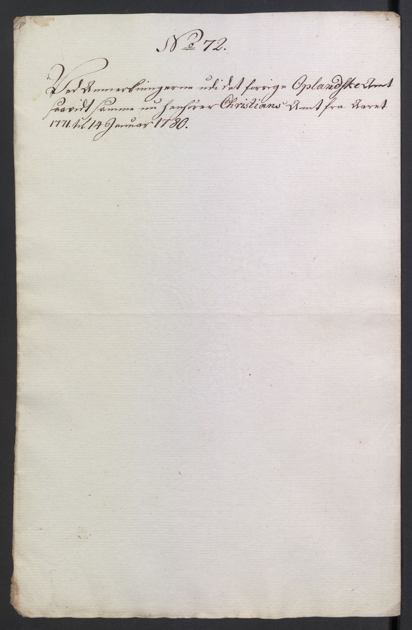 Rentekammeret inntil 1814, Reviderte regnskaper, Mindre regnskaper, AV/RA-EA-4068/Rb/L0014: Opplands amt, 1771-1779, p. 804