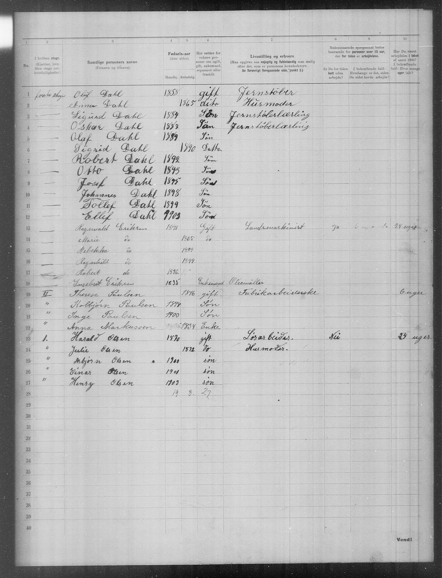 OBA, Municipal Census 1903 for Kristiania, 1903, p. 12754