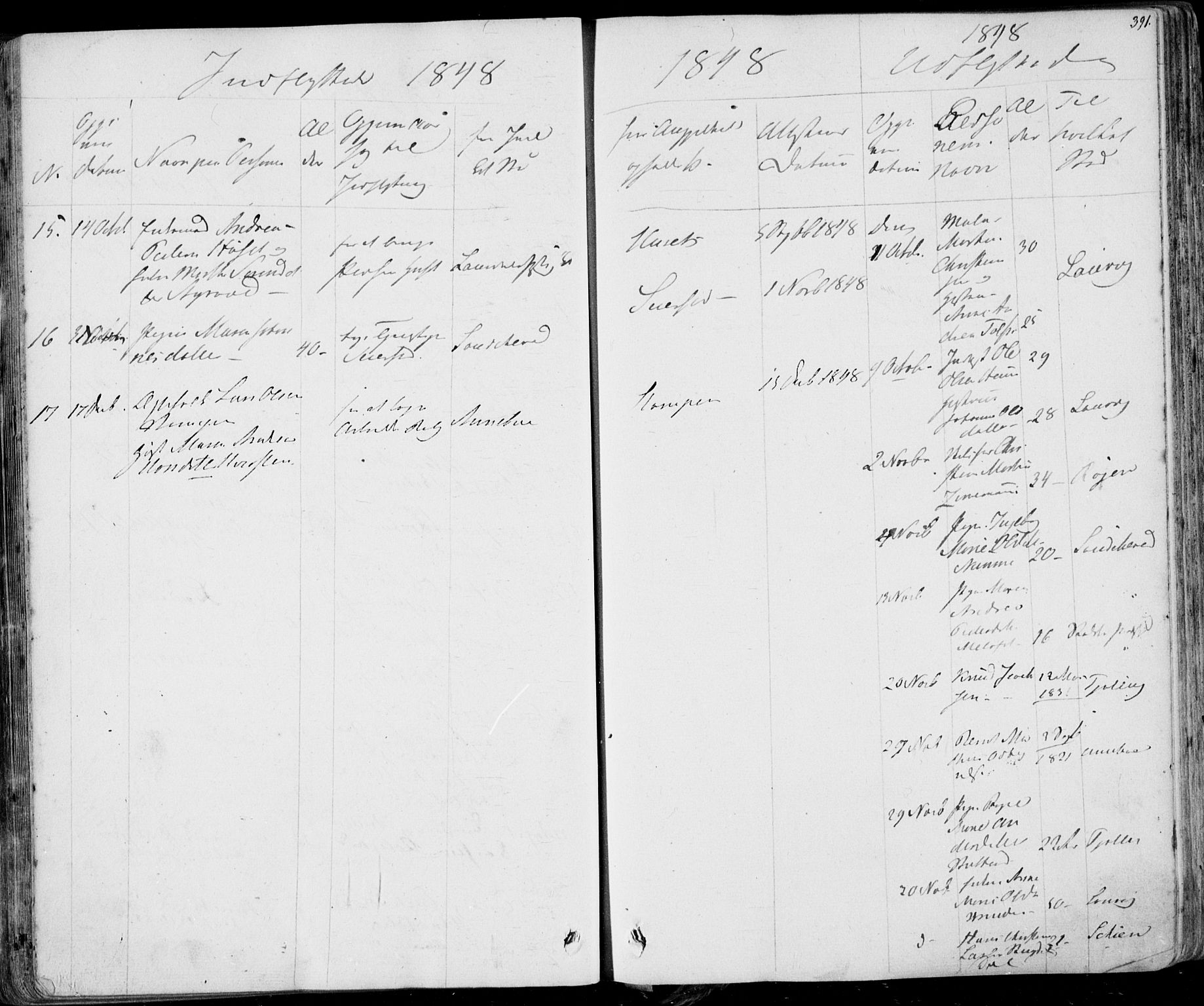 Hedrum kirkebøker, AV/SAKO-A-344/F/Fa/L0005: Parish register (official) no. I 5, 1835-1848, p. 391