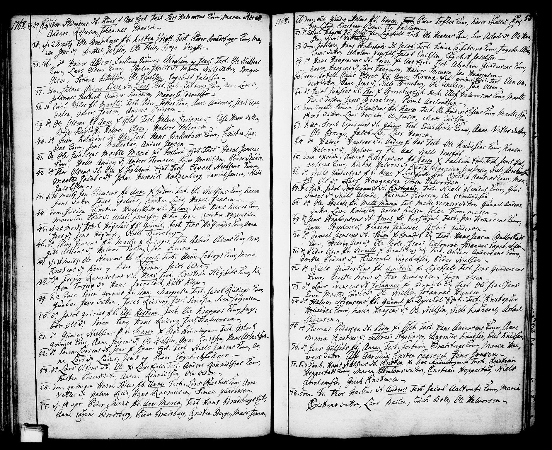 Gjerpen kirkebøker, SAKO/A-265/F/Fa/L0002: Parish register (official) no. I 2, 1747-1795, p. 53