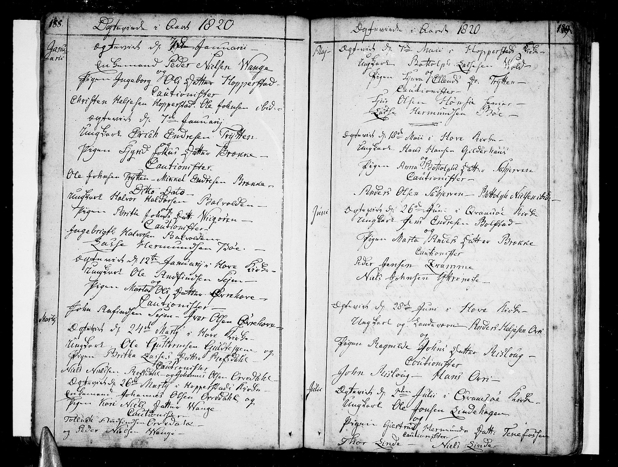 Vik sokneprestembete, SAB/A-81501: Parish register (official) no. A 5, 1787-1820, p. 188-189