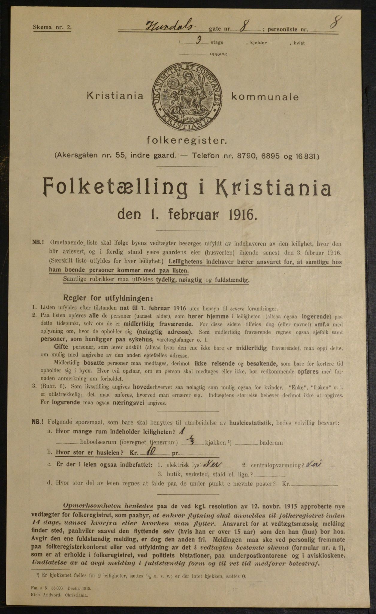 OBA, Municipal Census 1916 for Kristiania, 1916, p. 42949