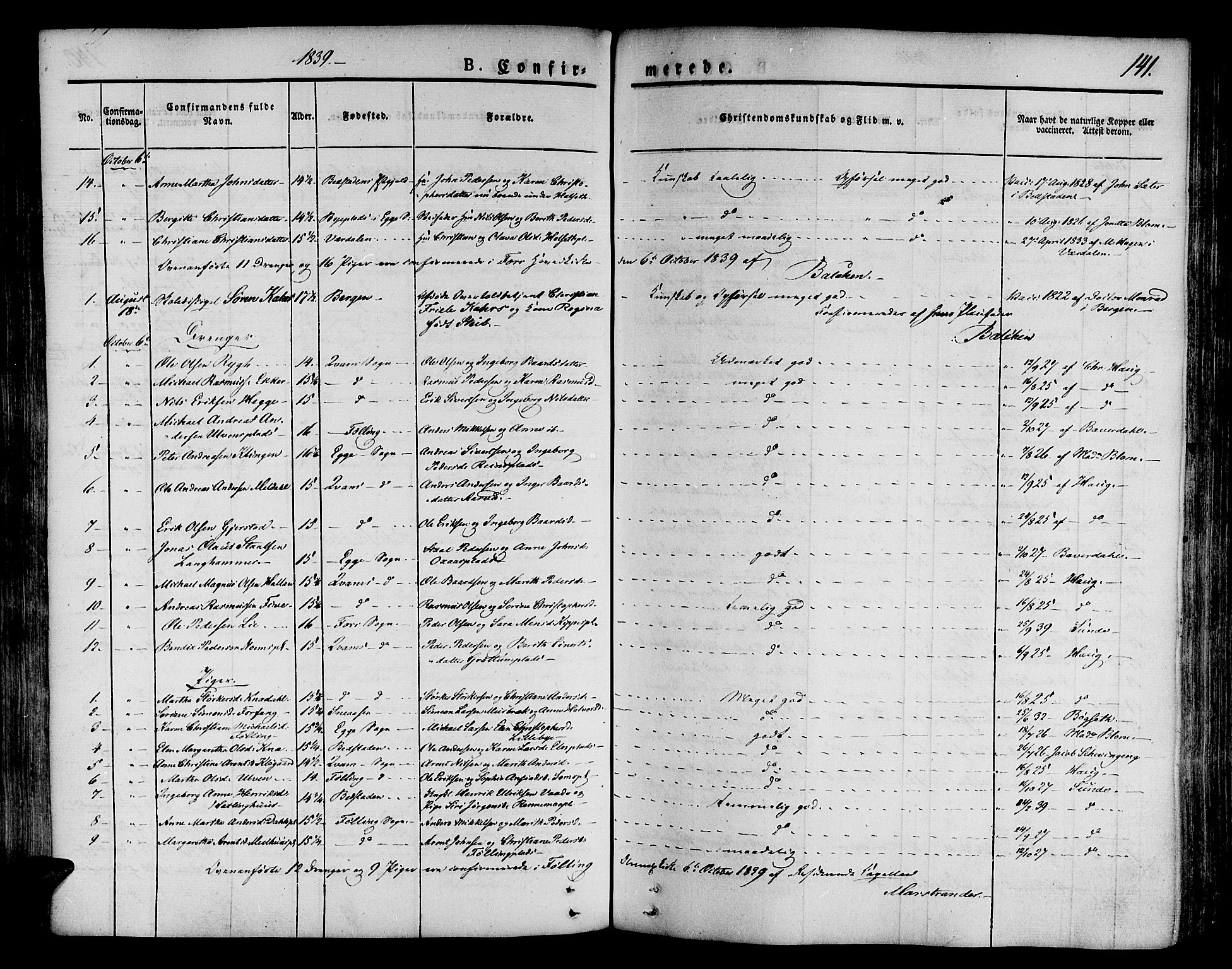 Ministerialprotokoller, klokkerbøker og fødselsregistre - Nord-Trøndelag, SAT/A-1458/746/L0445: Parish register (official) no. 746A04, 1826-1846, p. 141