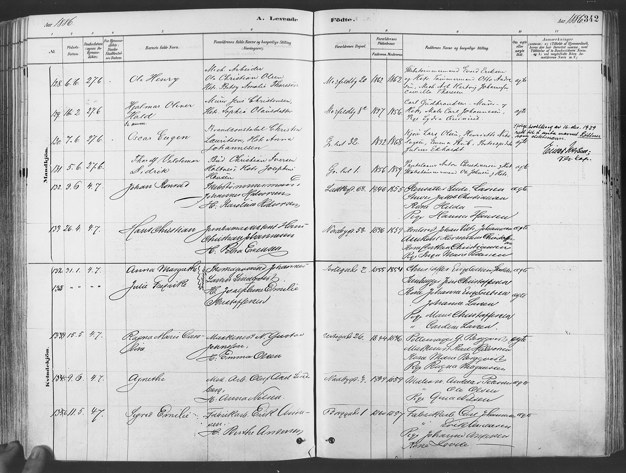 Grønland prestekontor Kirkebøker, SAO/A-10848/F/Fa/L0007: Parish register (official) no. 7, 1878-1888, p. 342