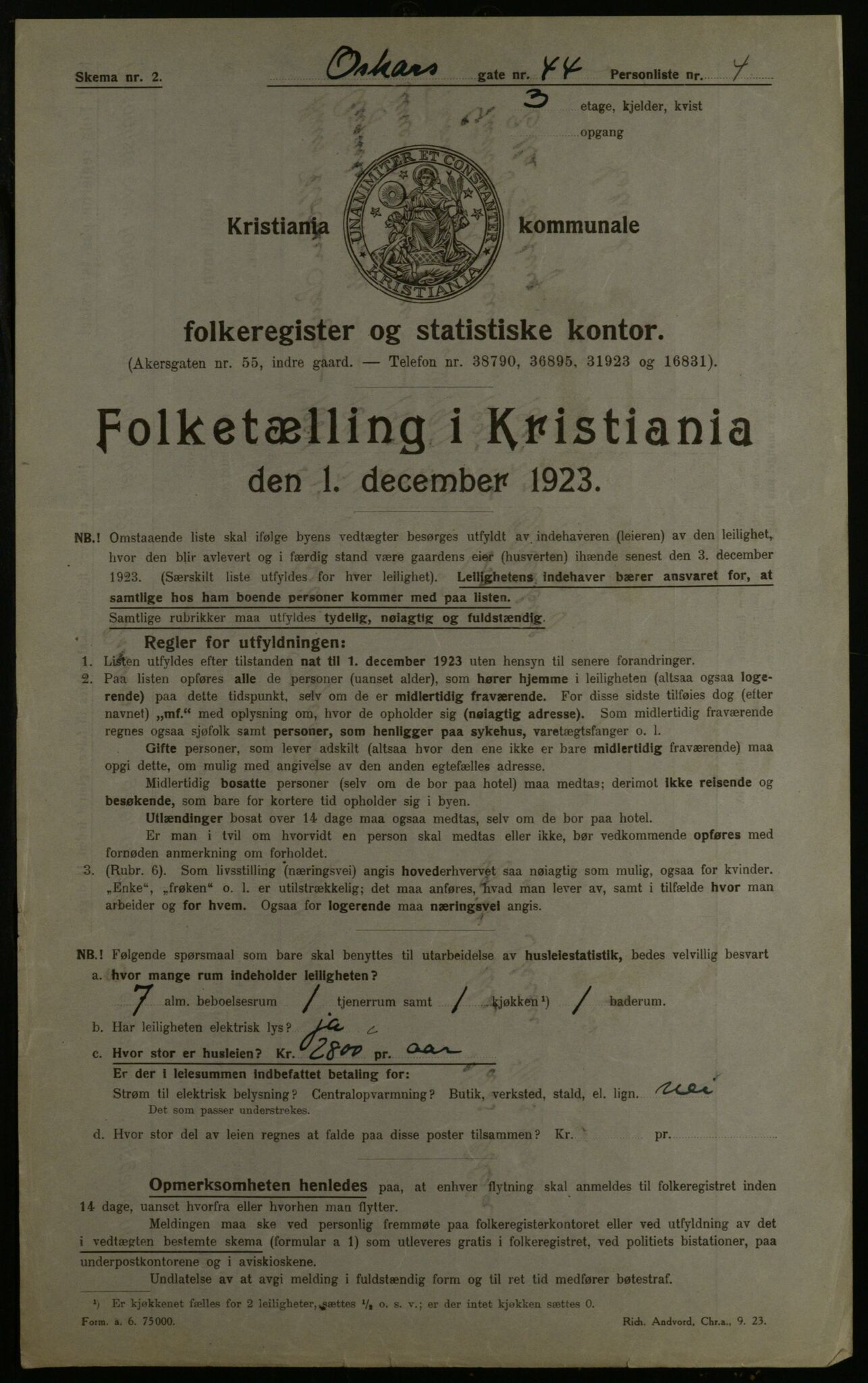 OBA, Municipal Census 1923 for Kristiania, 1923, p. 84470