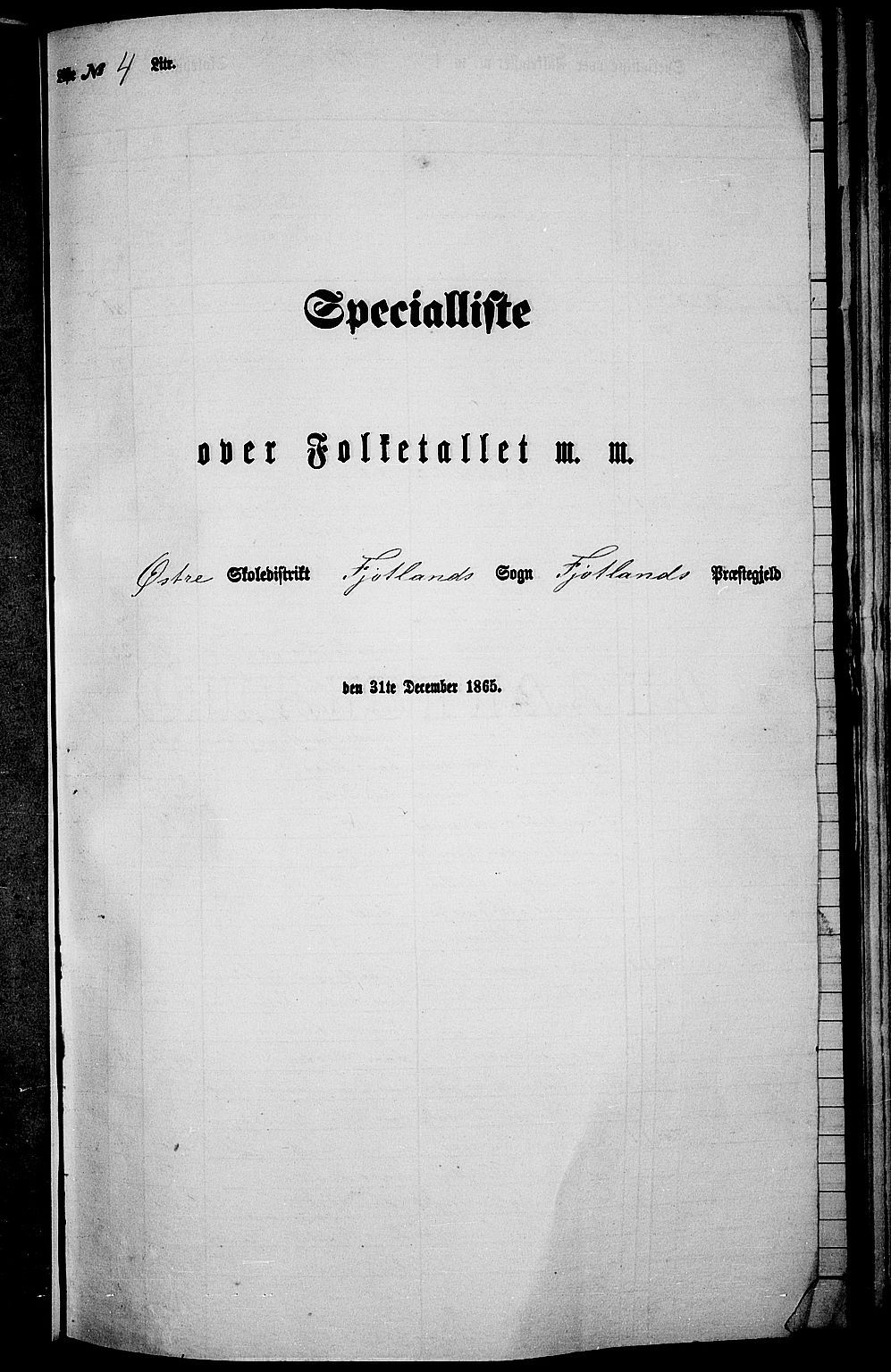 RA, 1865 census for Fjotland, 1865, p. 47