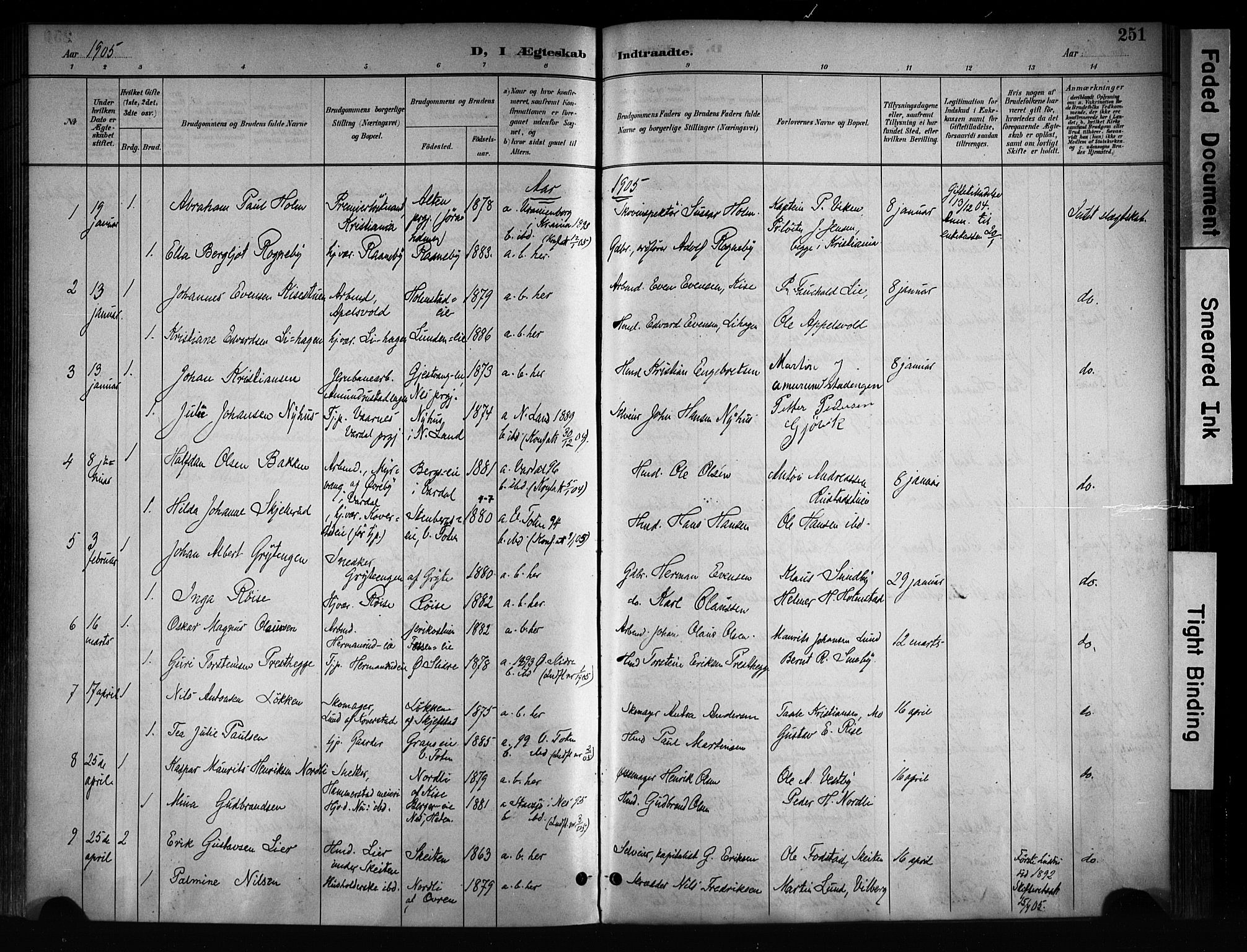 Østre Toten prestekontor, SAH/PREST-104/H/Ha/Haa/L0008: Parish register (official) no. 8, 1897-1909, p. 251