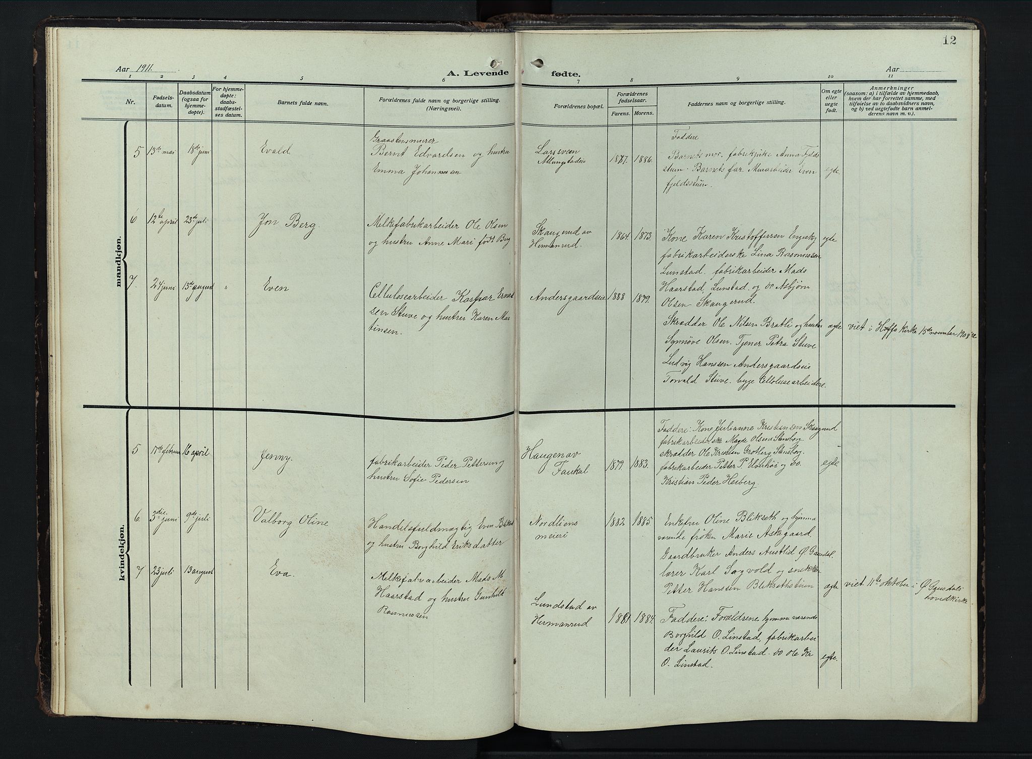 Østre Toten prestekontor, AV/SAH-PREST-104/H/Ha/Hab/L0009: Parish register (copy) no. 9, 1908-1956, p. 12