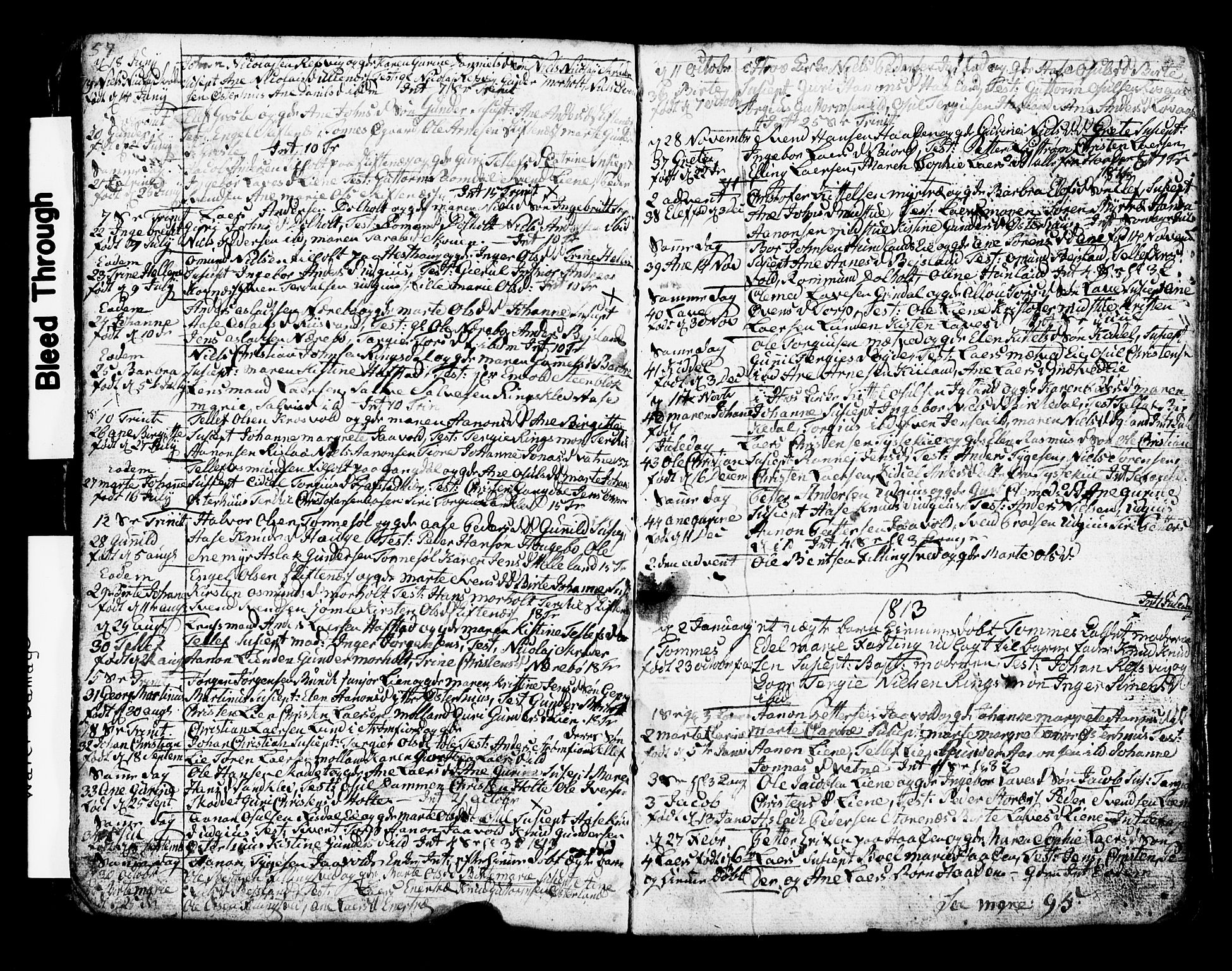 Hommedal sokneprestkontor, AV/SAK-1111-0023/F/Fb/Fbb/L0002: Parish register (copy) no. B 2 /1, 1791-1819, p. 57-58