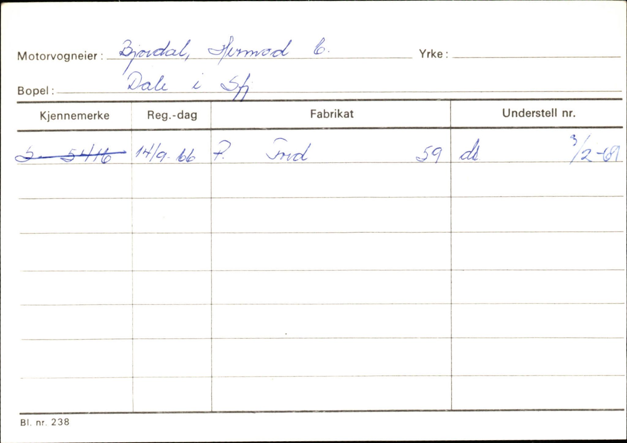 Statens vegvesen, Sogn og Fjordane vegkontor, AV/SAB-A-5301/4/F/L0125: Eigarregister Sogndal V-Å. Aurland A-Å. Fjaler A-N, 1945-1975, p. 1434