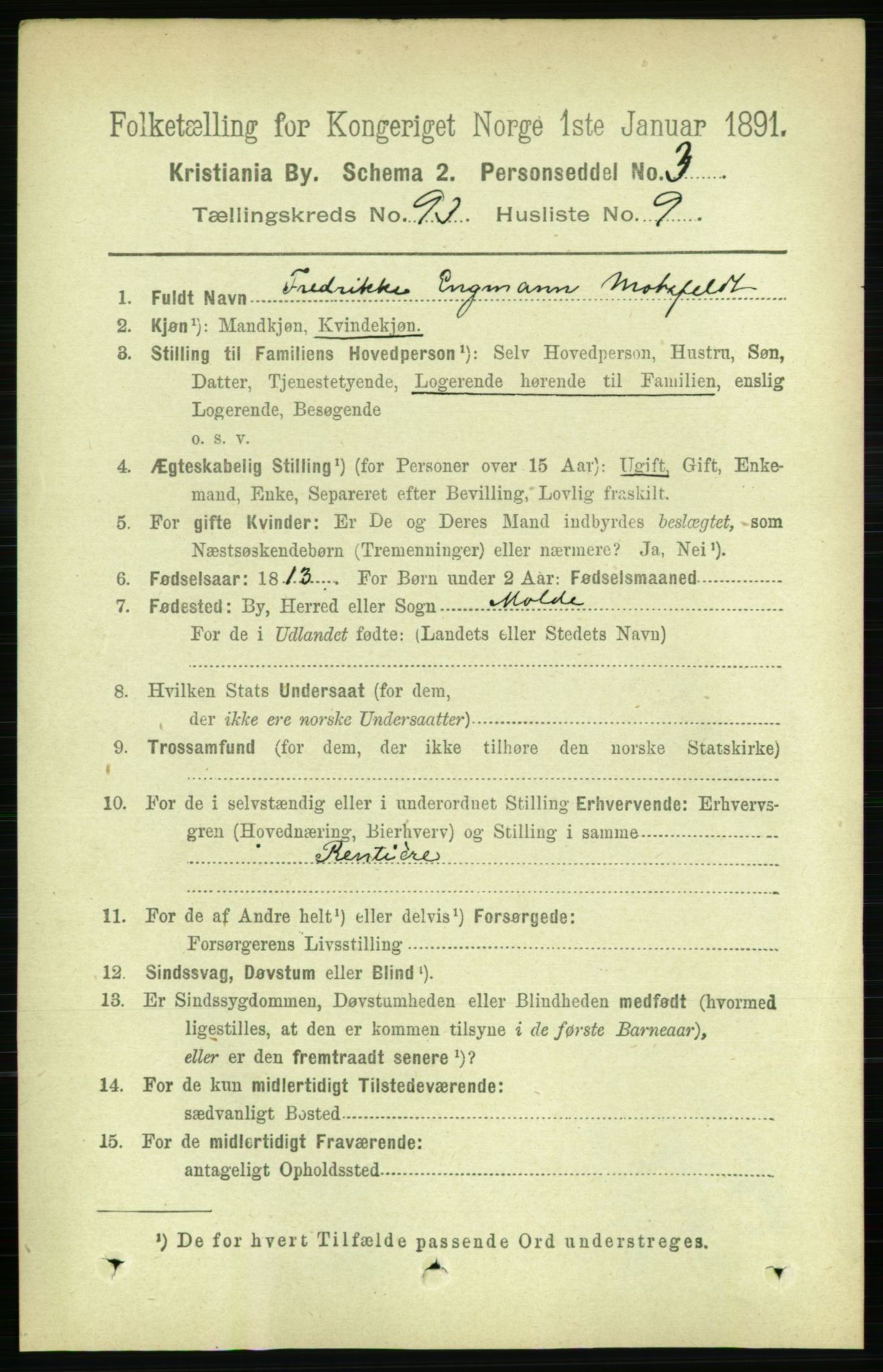 RA, 1891 census for 0301 Kristiania, 1891, p. 45831