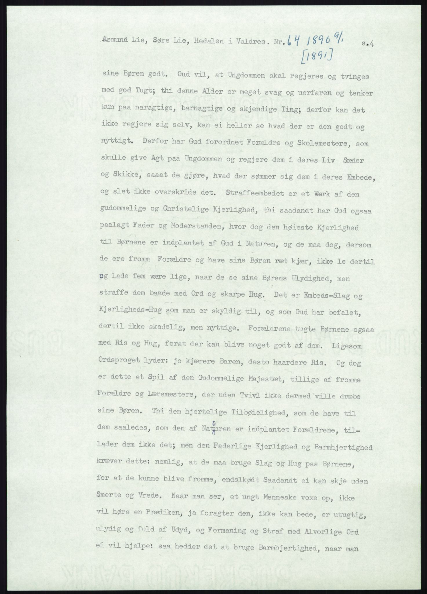 Samlinger til kildeutgivelse, Amerikabrevene, RA/EA-4057/F/L0012: Innlån fra Oppland: Lie (brevnr 1-78), 1838-1914, p. 905